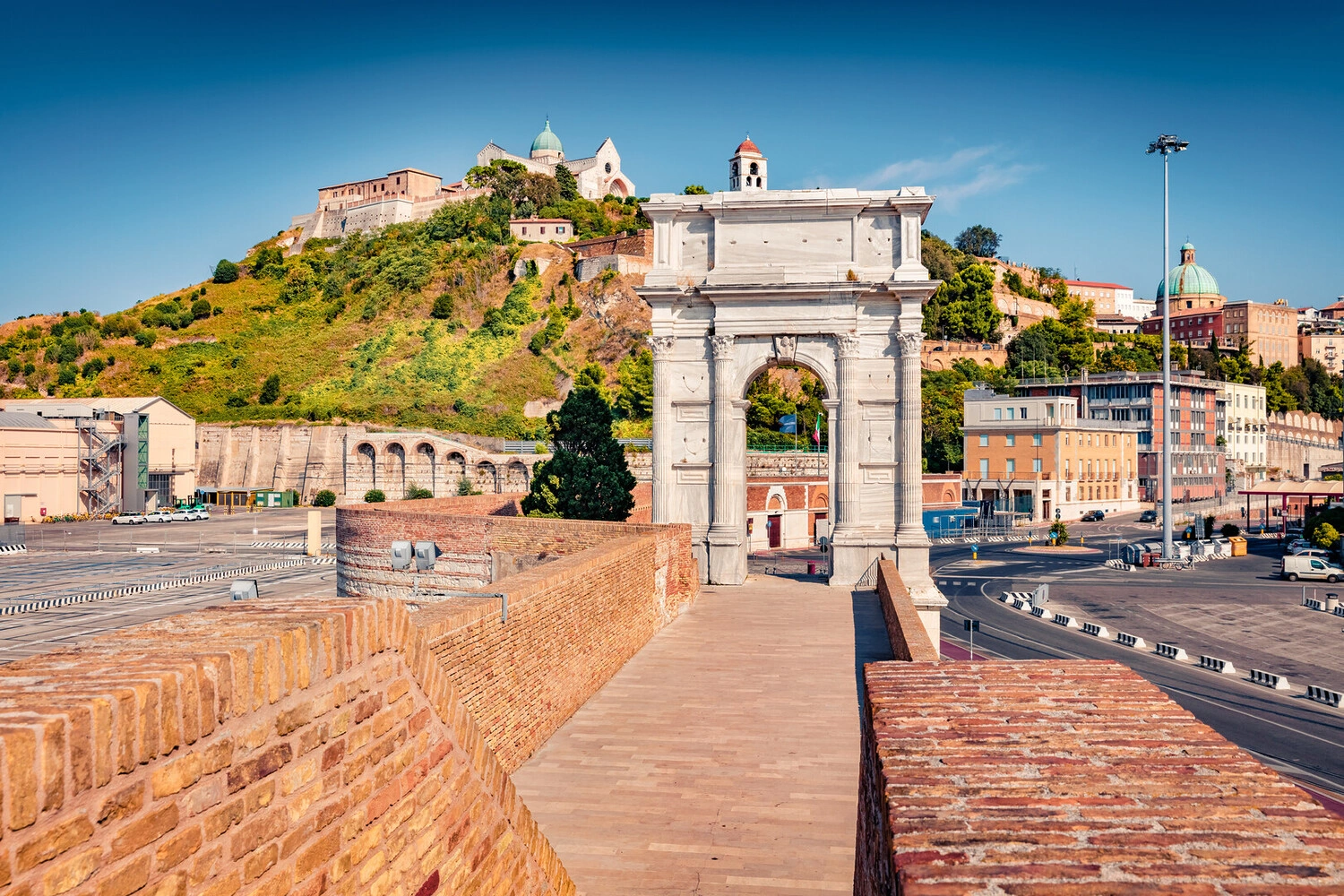 Ancona waterfront and historic city on the Adriatic coast of Italy
