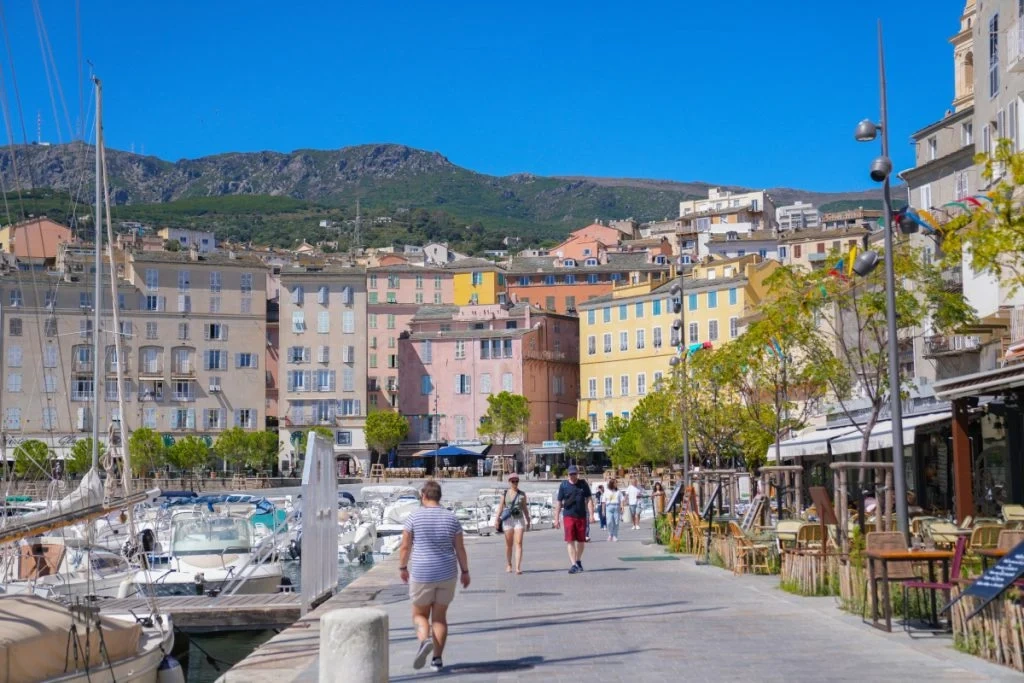 Bastia old port and citadel on the Corsican coast