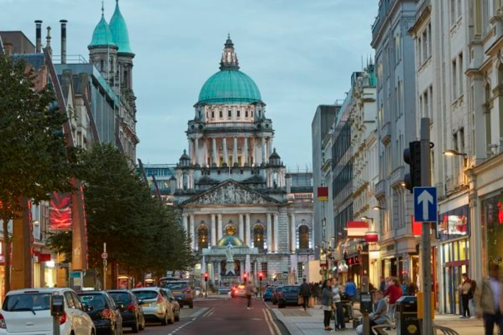 Belfast city centre and landmarks in Northern Ireland