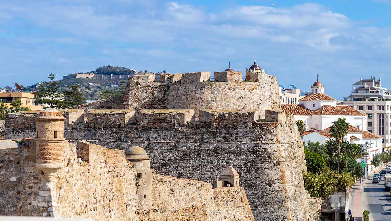 Ceuta waterfront and historic fortifications on the Strait of Gibraltar