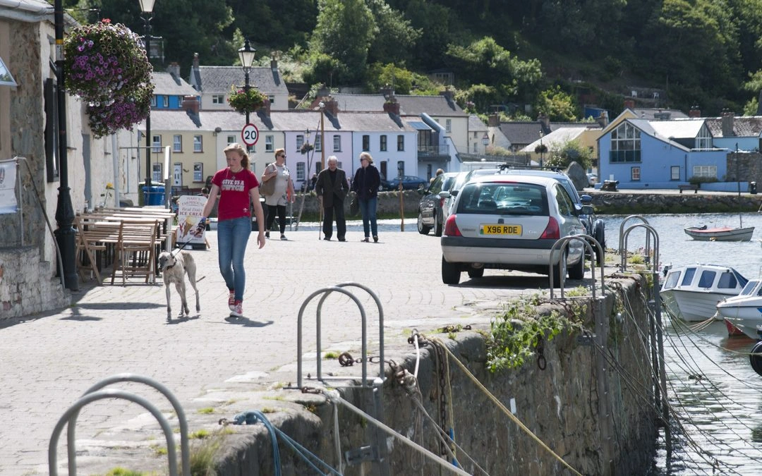 Fishguard harbour, coastal scenery and Pembrokeshire in Wales
