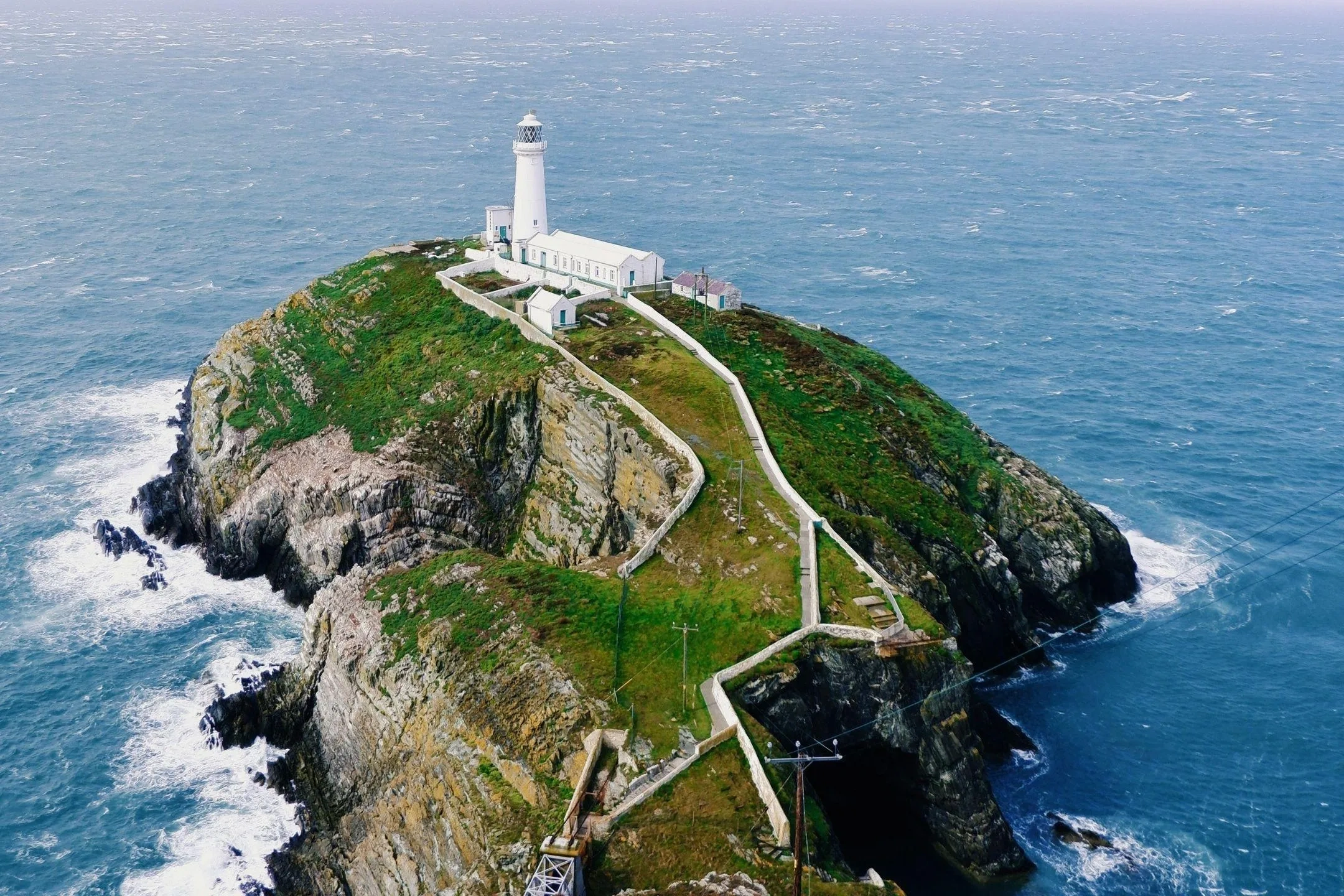 Holyhead coastline, harbour and mountains on the Isle of Anglesey in Wales