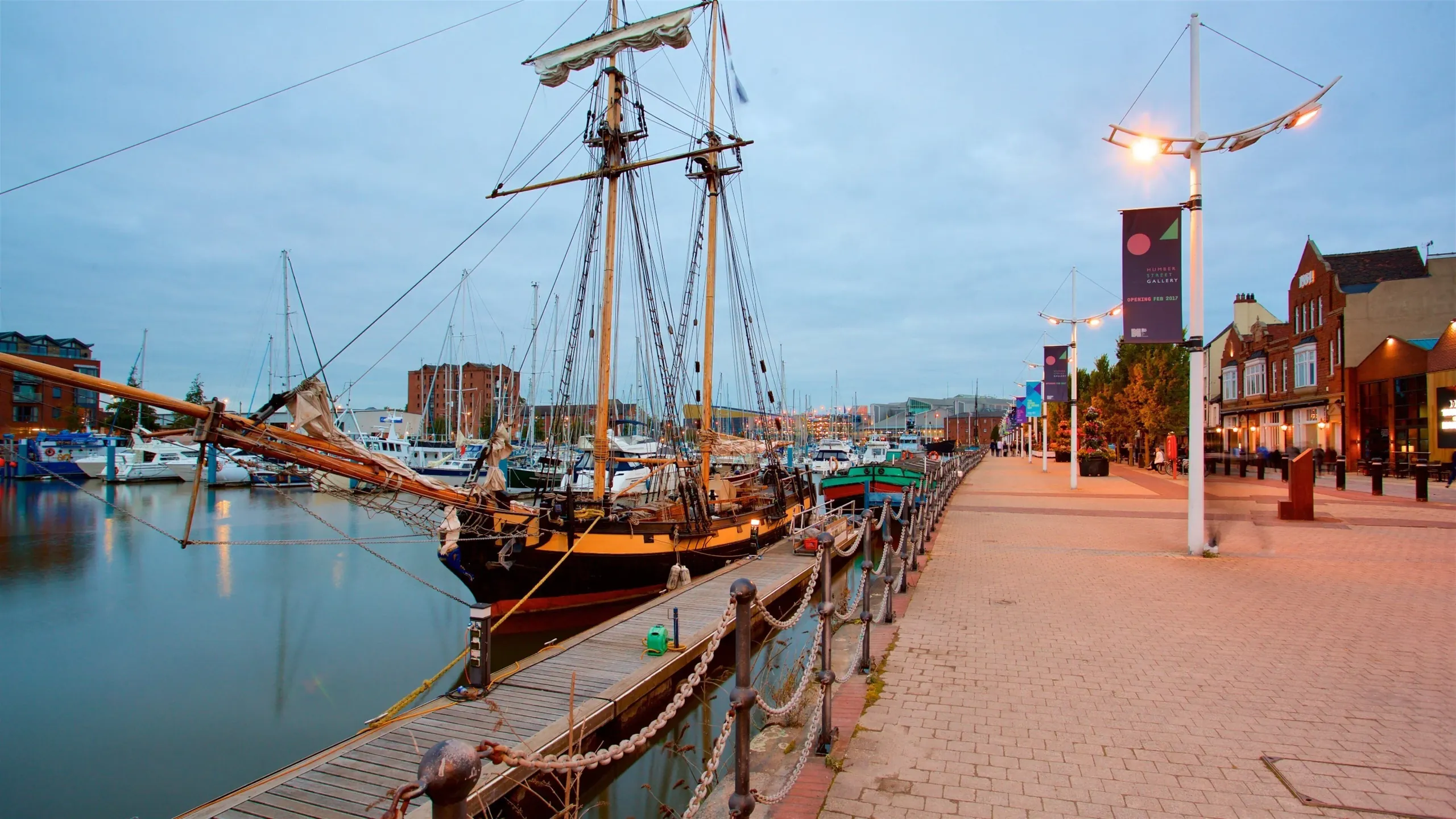 Hull Marina, historic waterfront and city centre in East Yorkshire