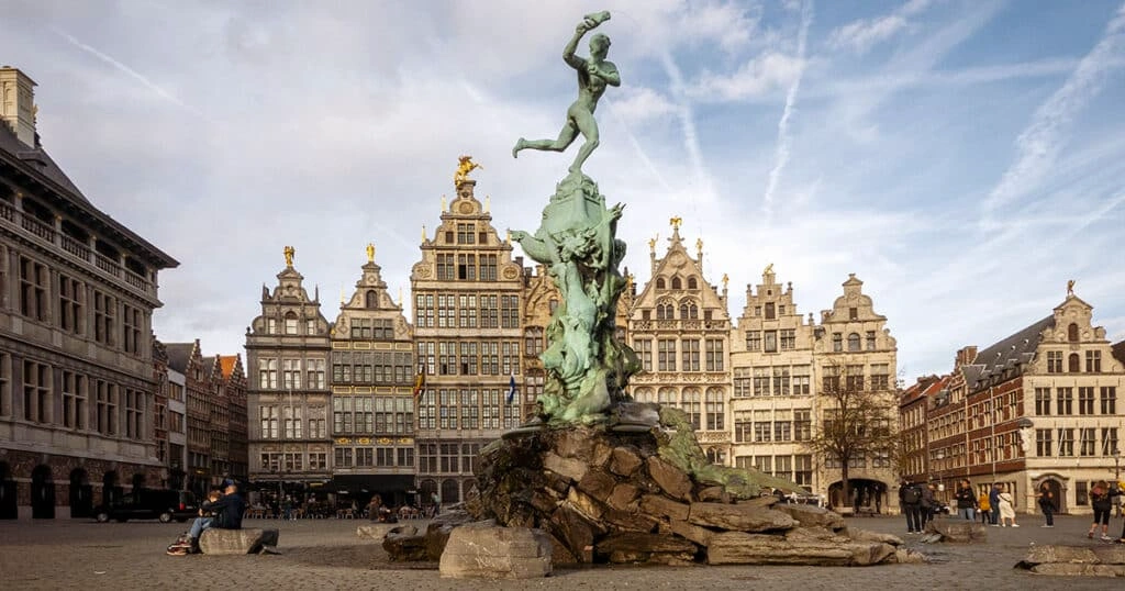 Ostend beach, promenade and North Sea waterfront on the Belgian coast