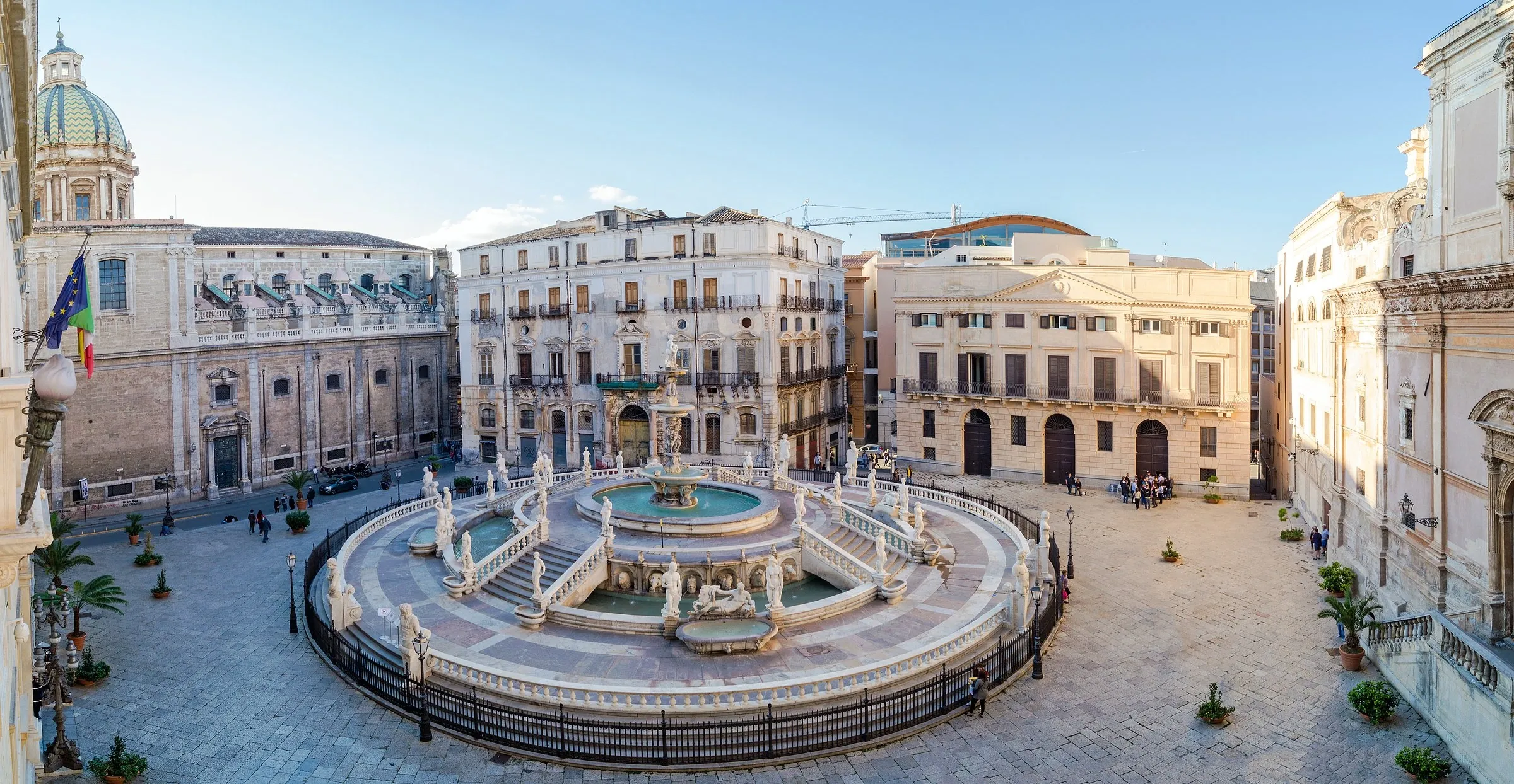 Palermo skyline, historic architecture and Mediterranean waterfront in Sicily