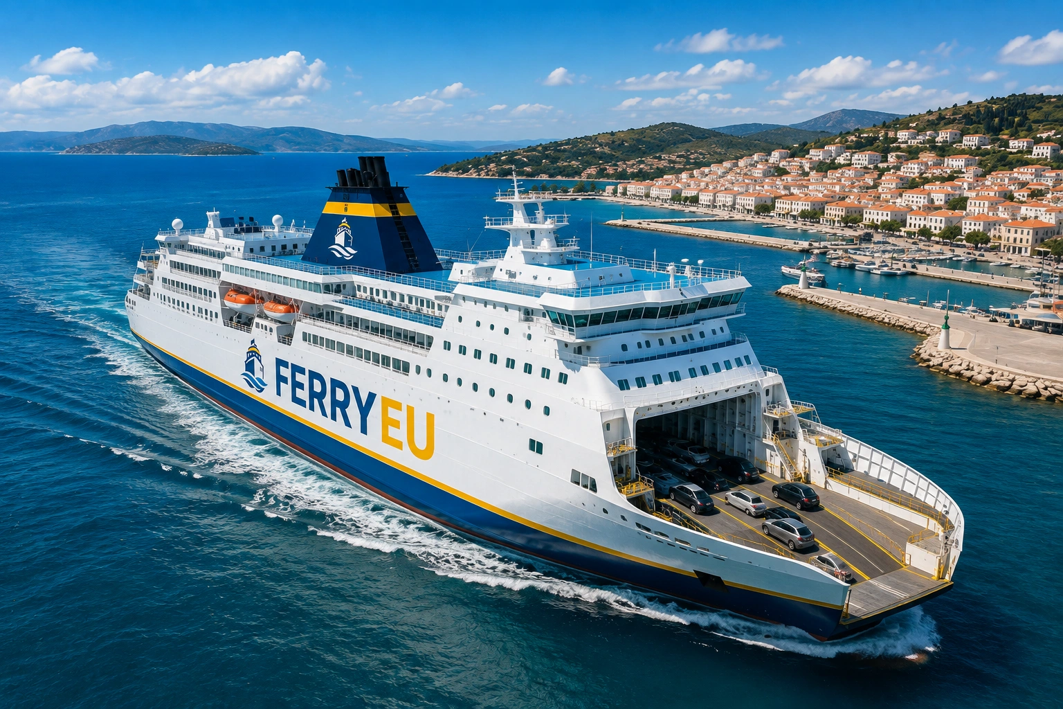Scenic European coastal ferry destination