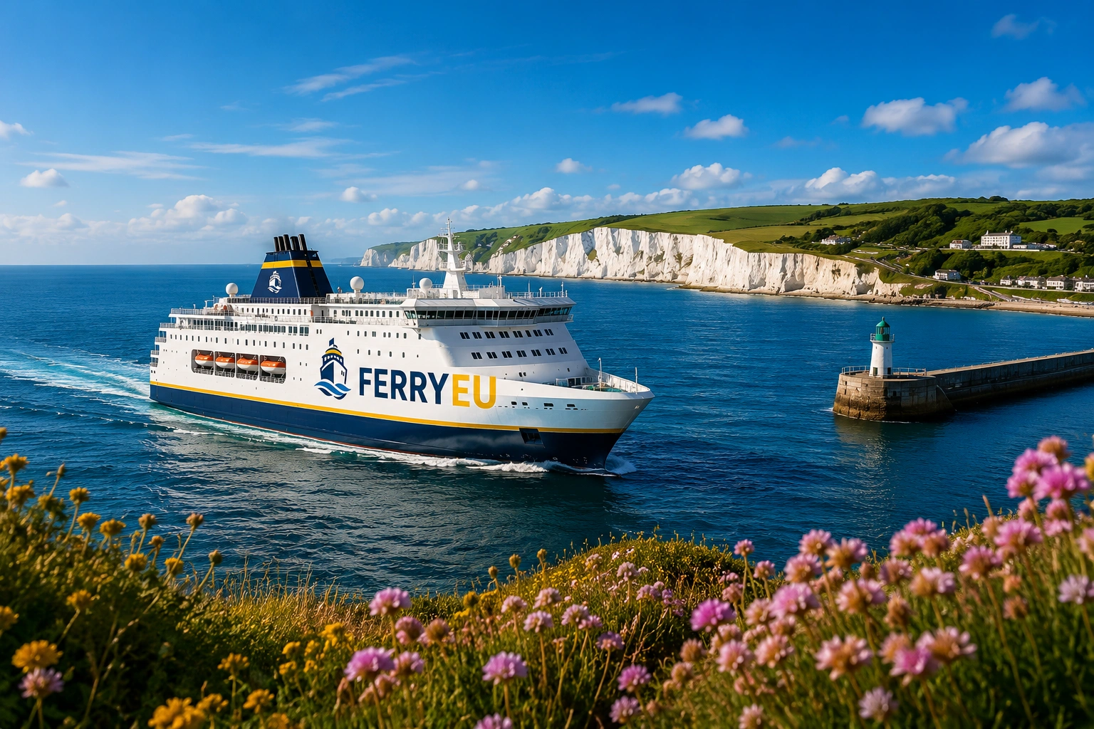 Passenger ferry in a European harbour