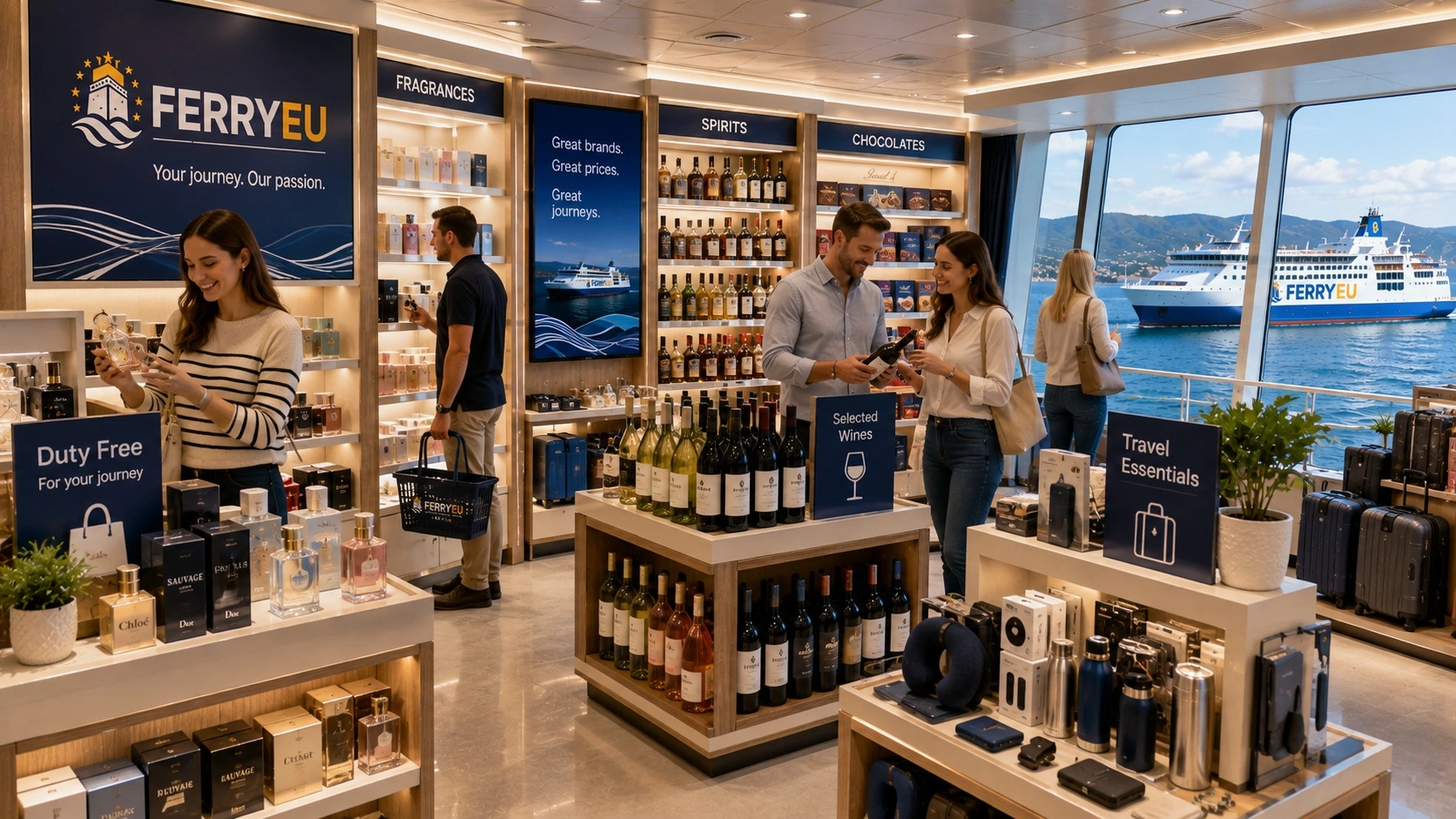 Onboard ferry shop