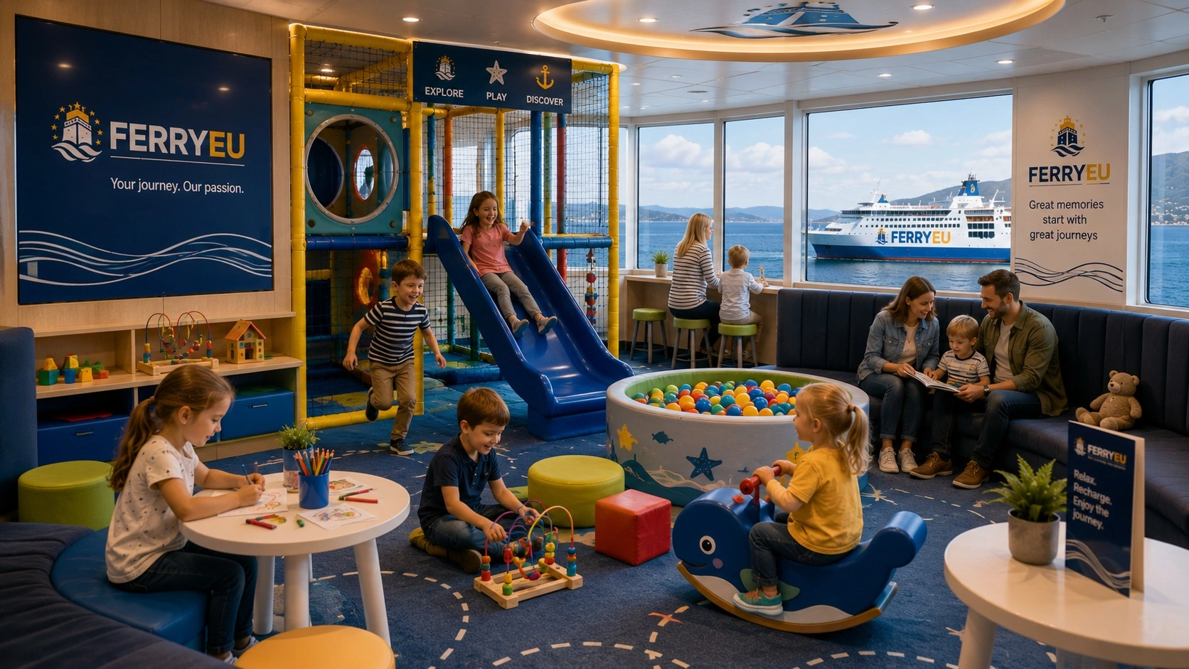 Children's play area on a ferry
