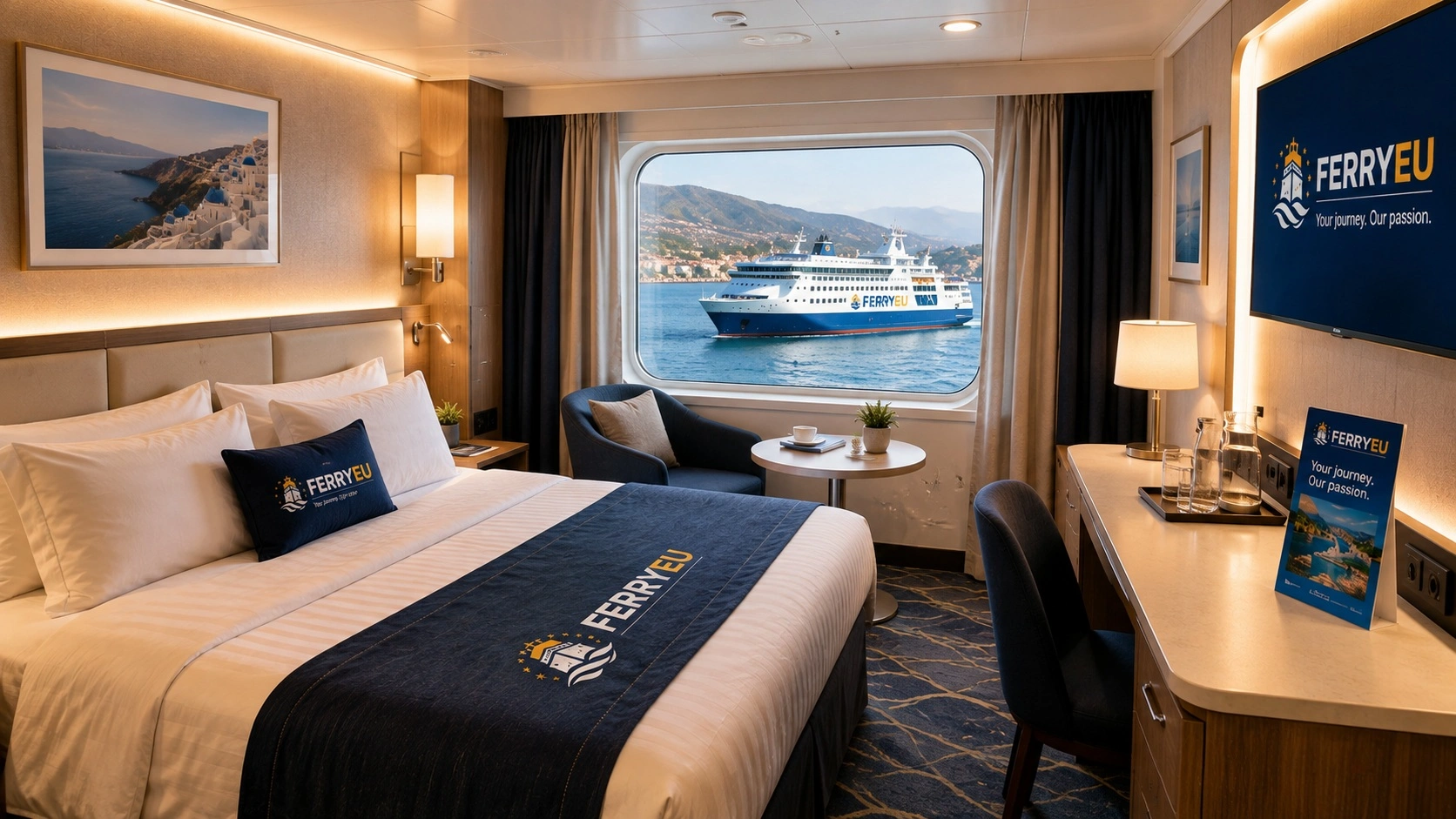 Premium outside ferry cabin with sea view