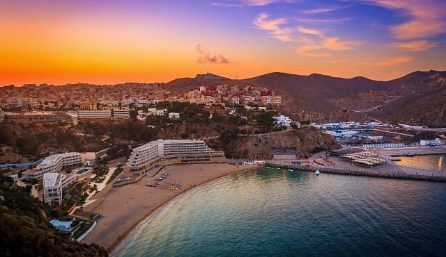 Al Hoceima harbour and Mediterranean coastline