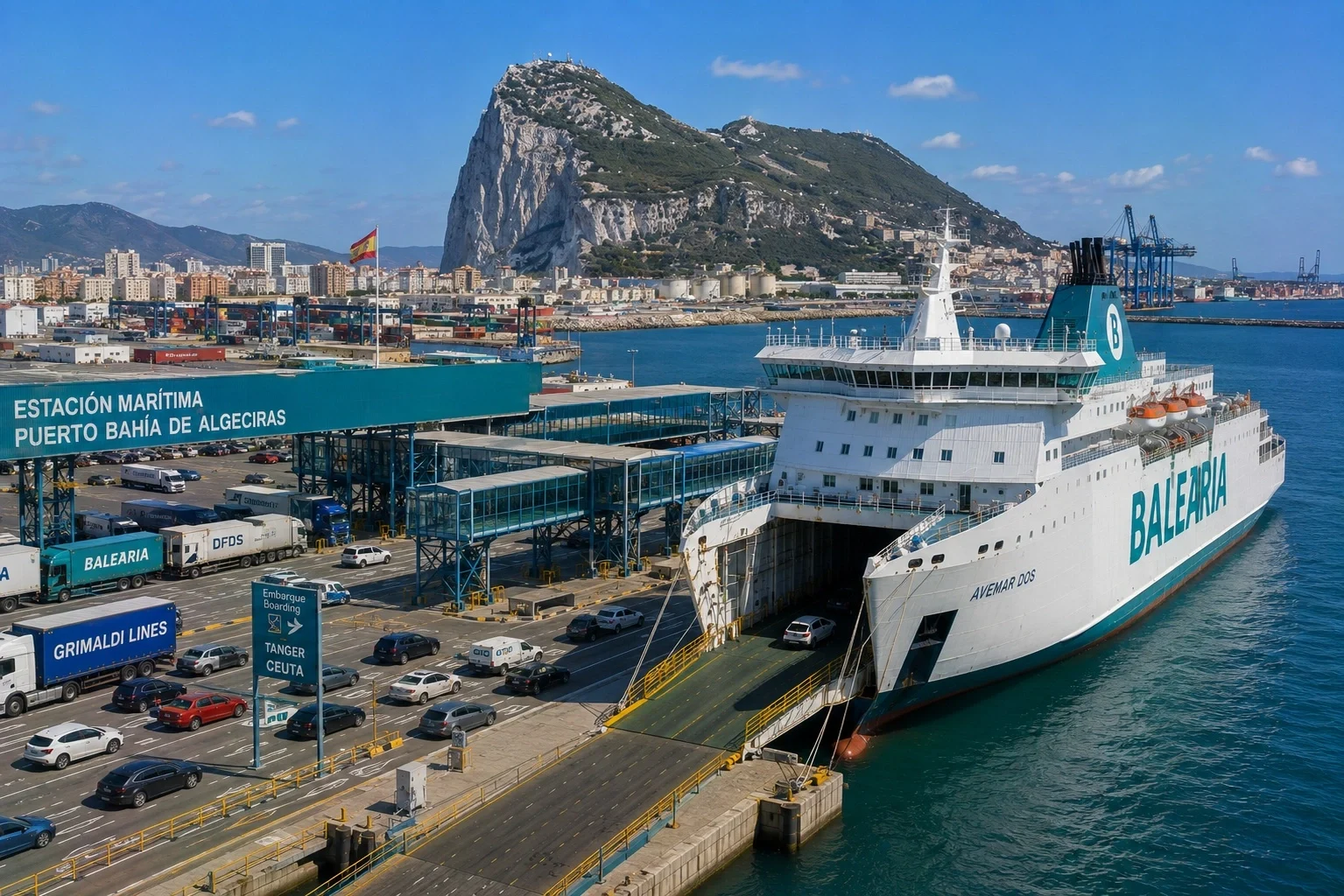 Algeciras passenger ferry port on the Strait of Gibraltar