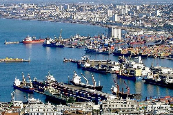 Algiers ferry port and waterfront in Algeria