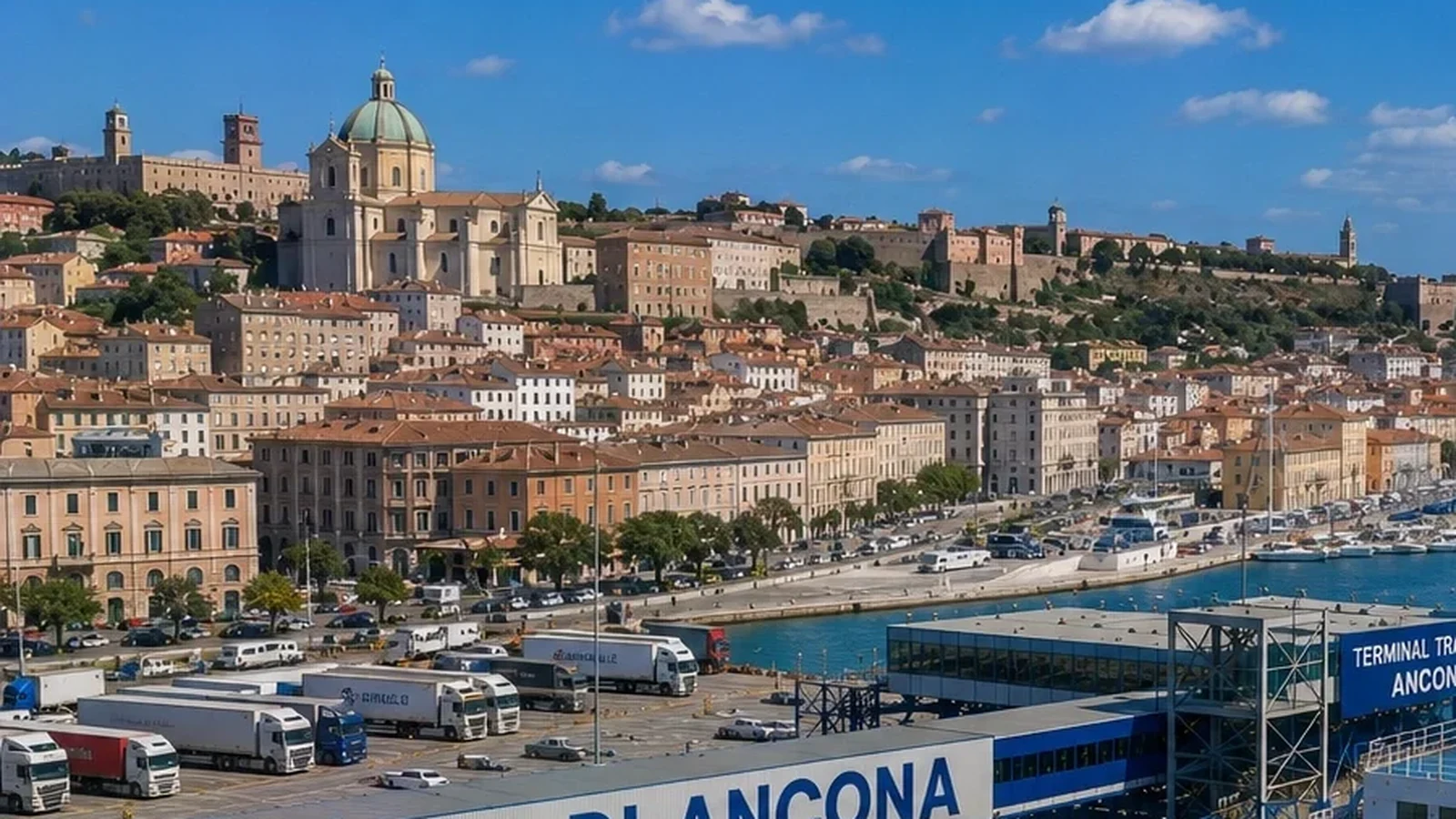 Ancona ferry terminal and waterfront