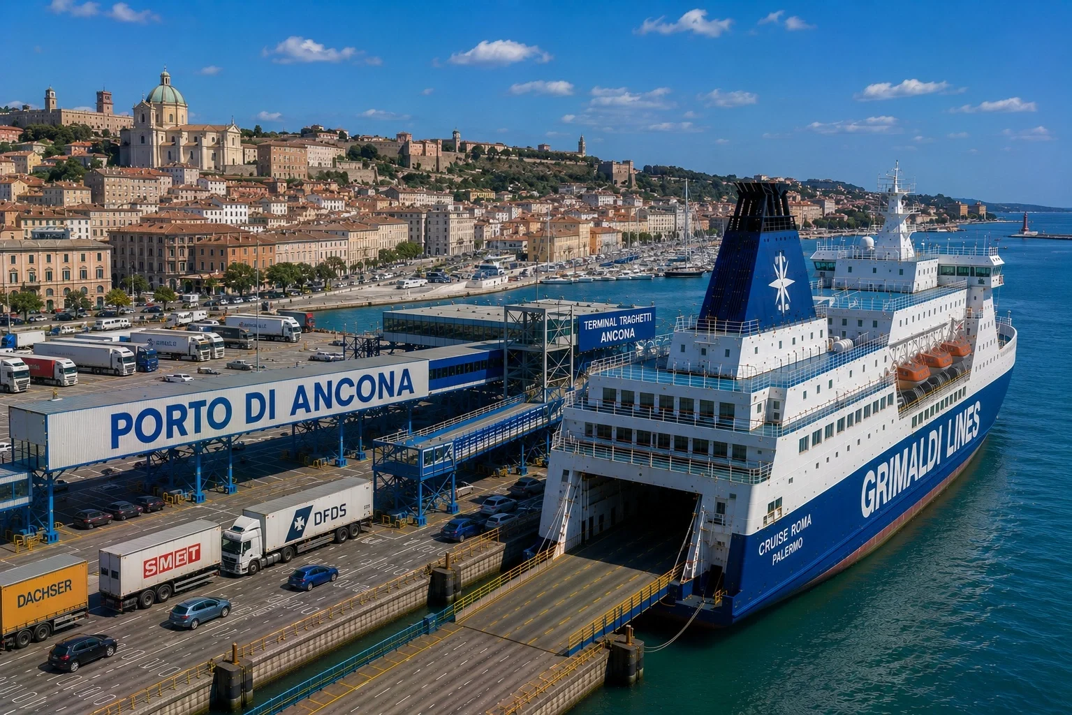 Passenger ferry port at Ancona on the Adriatic coast