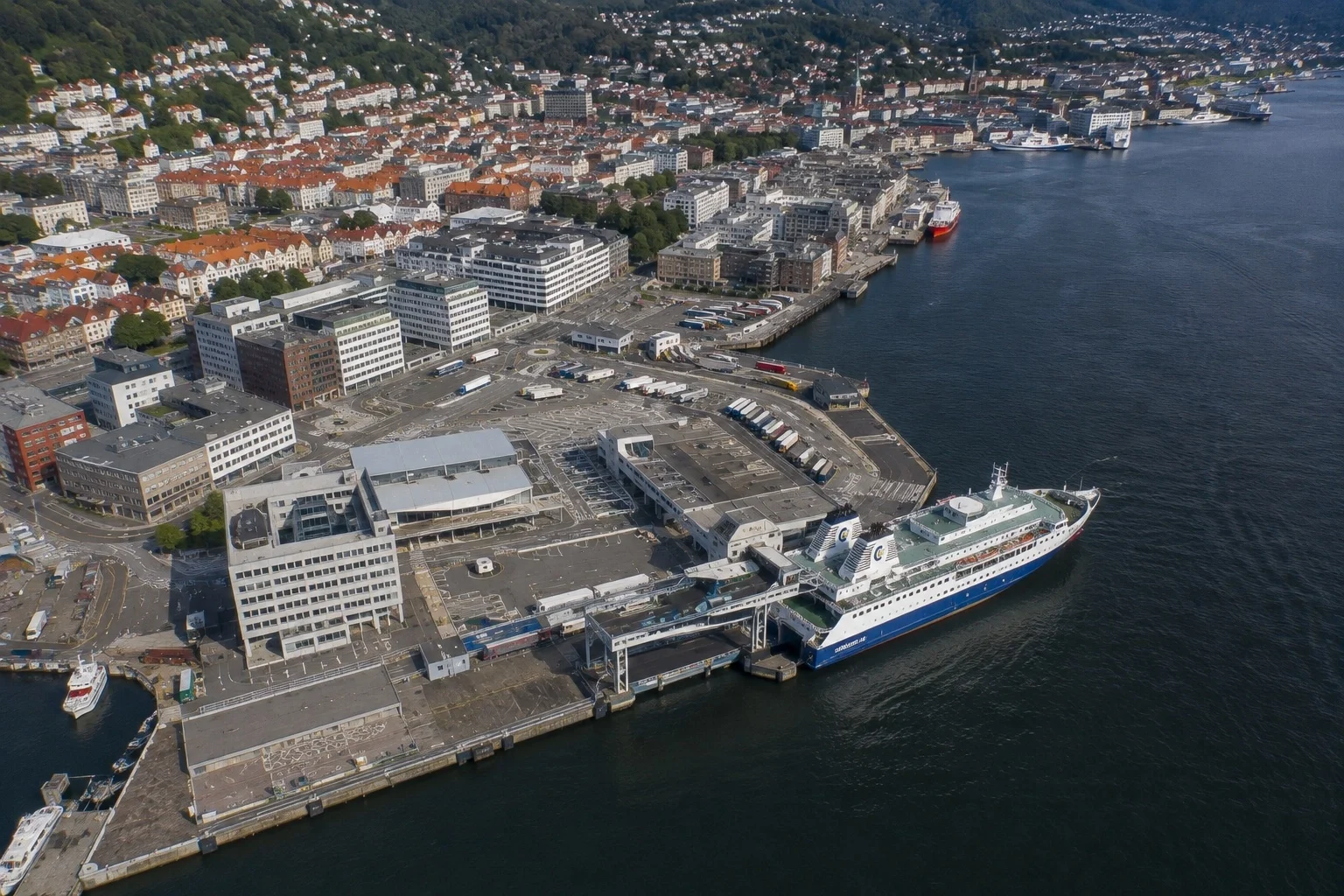 Bergen passenger ferry port and harbour in western Norway