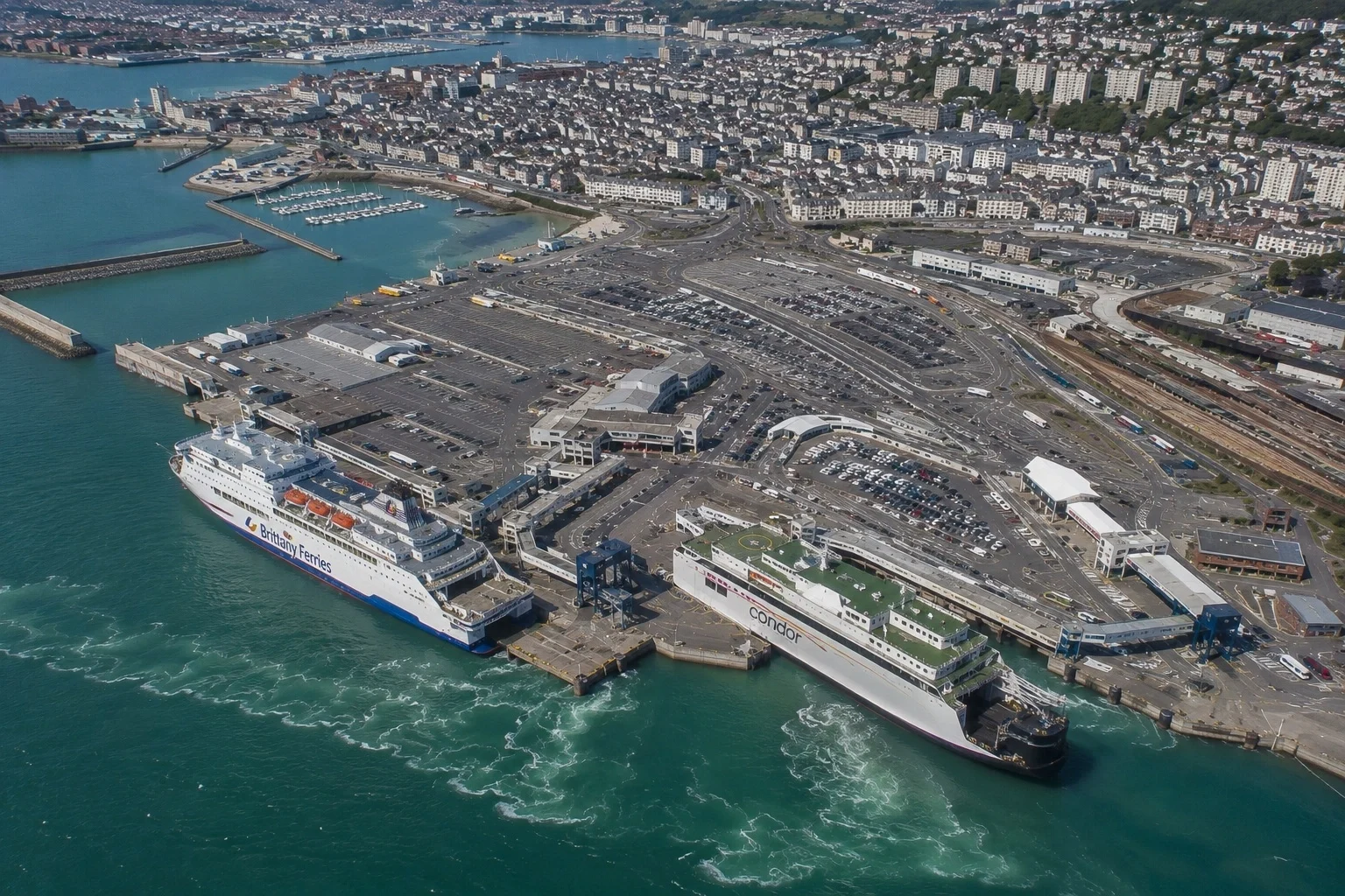 Cherbourg passenger ferry terminal in Normandy