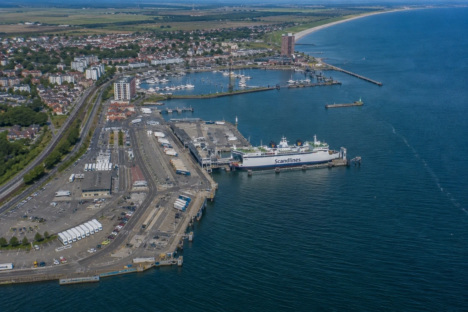 Passenger ferry facilities and harbour at Cuxhaven on the North Sea