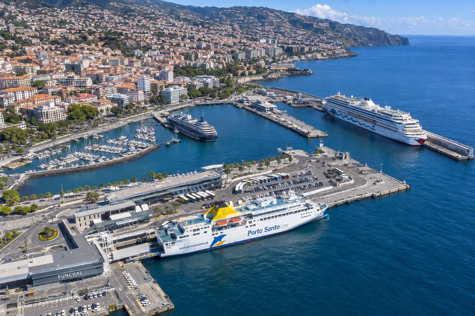 Port of Funchal passenger ferry area on Madeira