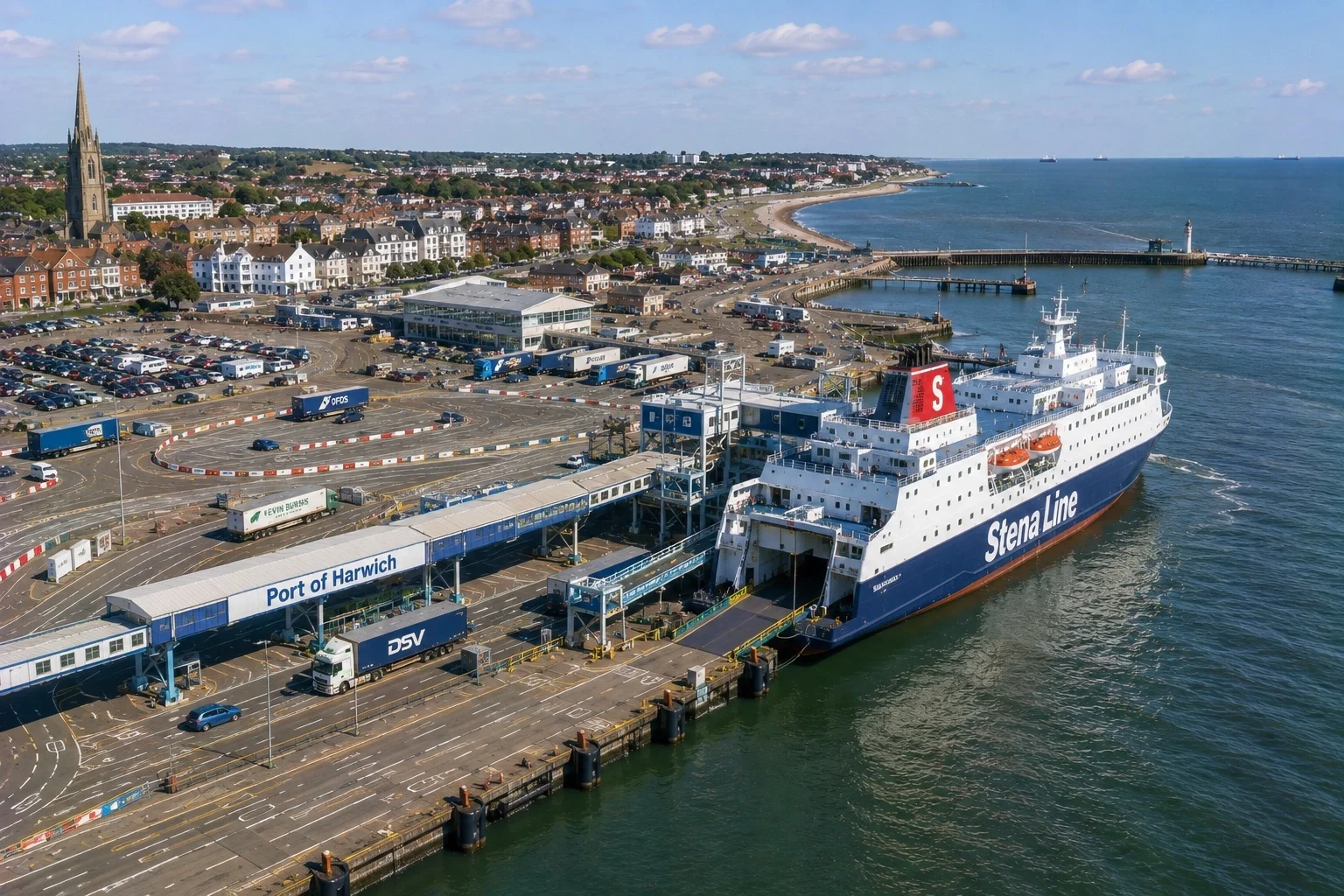 Harwich International Ferry Port at Parkeston Quay in Essex