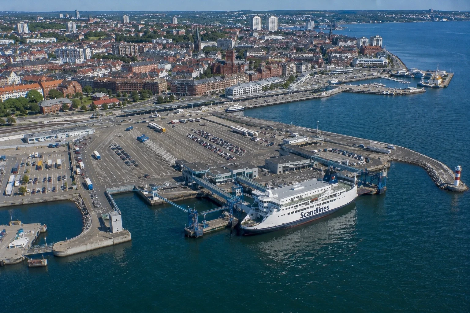 Helsingborg ferry terminal and ØRESUNDSLINJEN crossing to Denmark