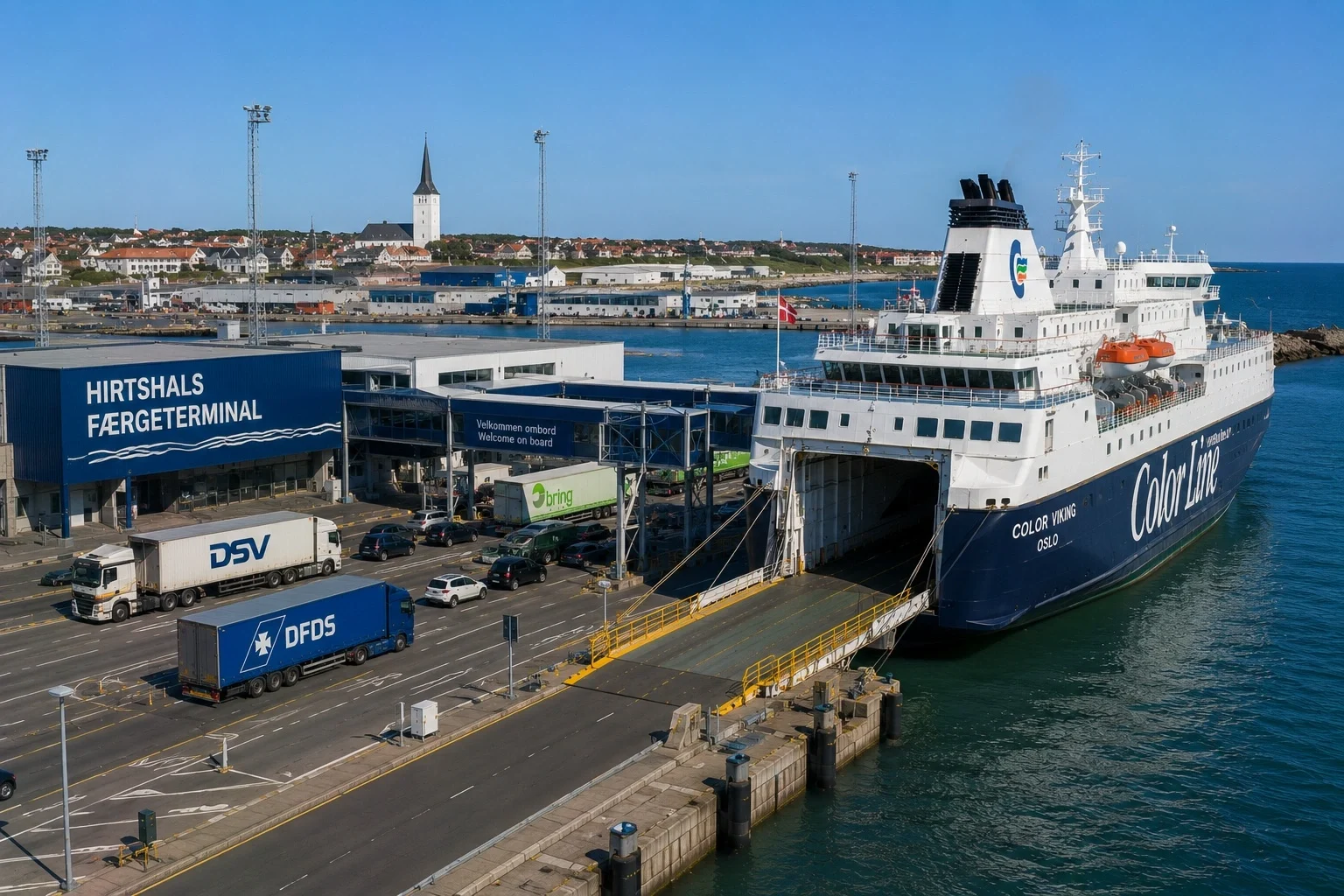 Passenger ferry terminal at Hirtshals harbour in North Jutland