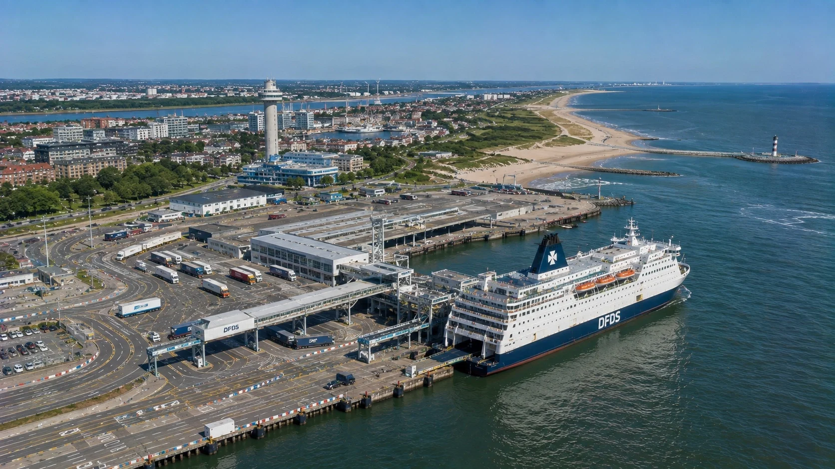 Hook of Holland passenger ferry terminal used as a practical gateway for Antwerp