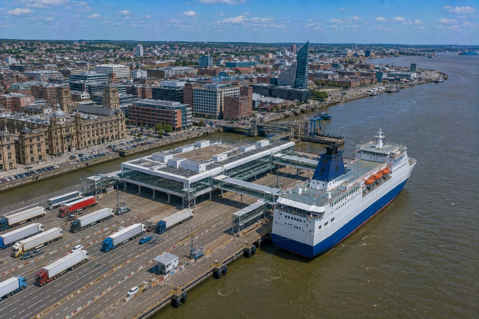P&O Ferries passenger terminal at King George Dock in Hull