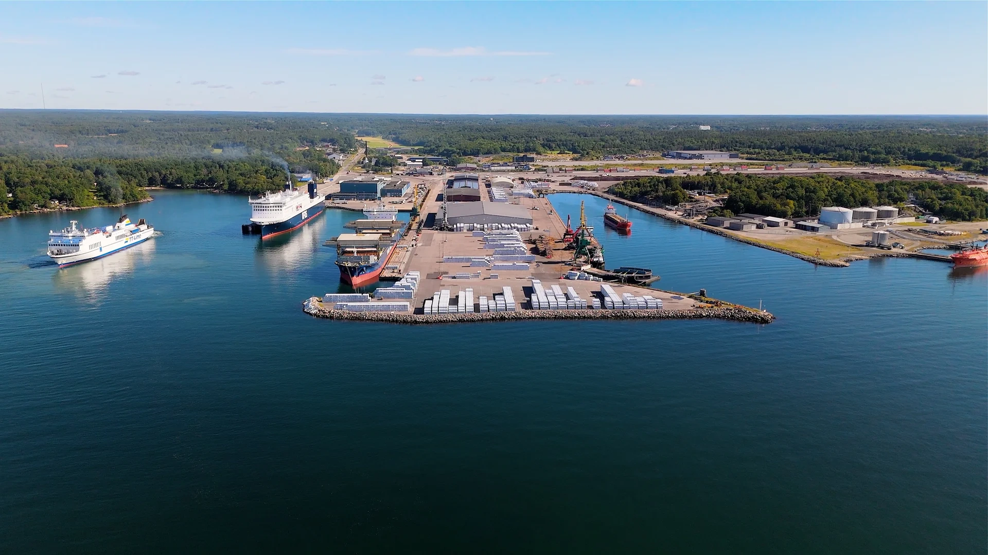 Karlshamn ferry port in southern Sweden