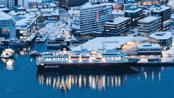 Hurtigruten ship at Kirkenes on Norway’s Arctic coast