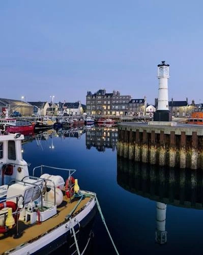 Kirkwall waterfront and harbour in Orkney