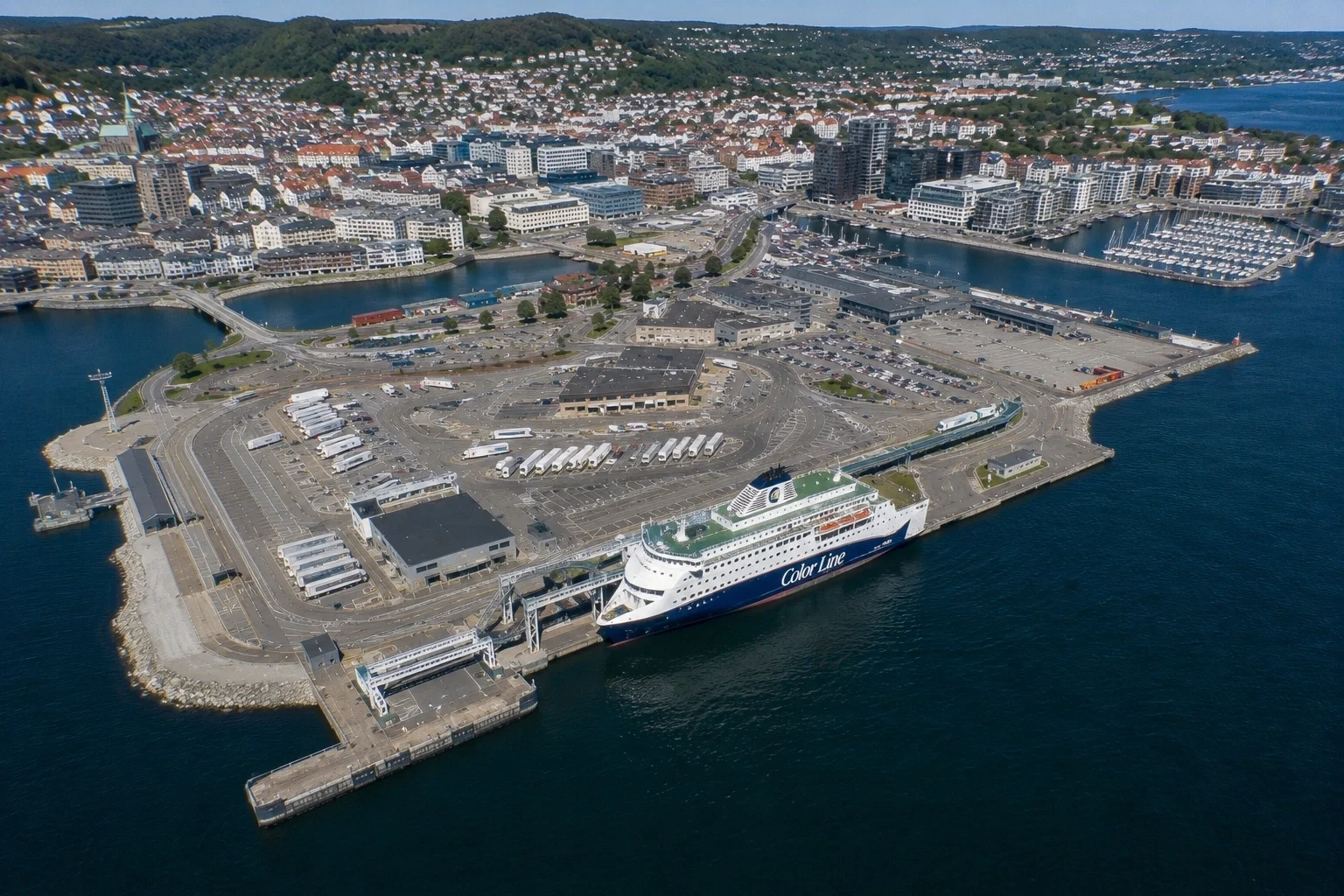 Passenger ferry terminals at Kristiansand in southern Norway