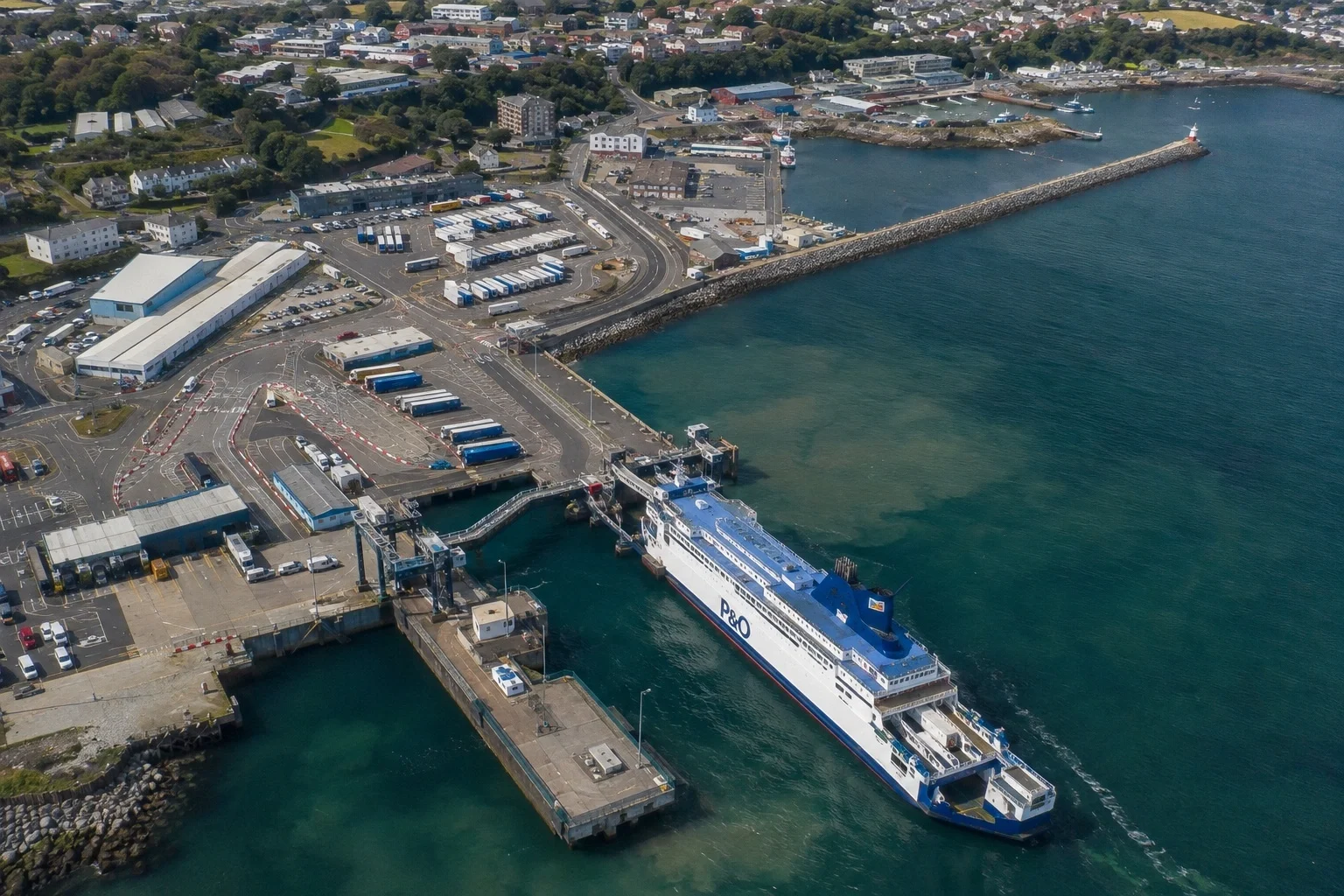 P&O Ferries passenger and vehicle terminal at Larne Harbour, Northern Ireland