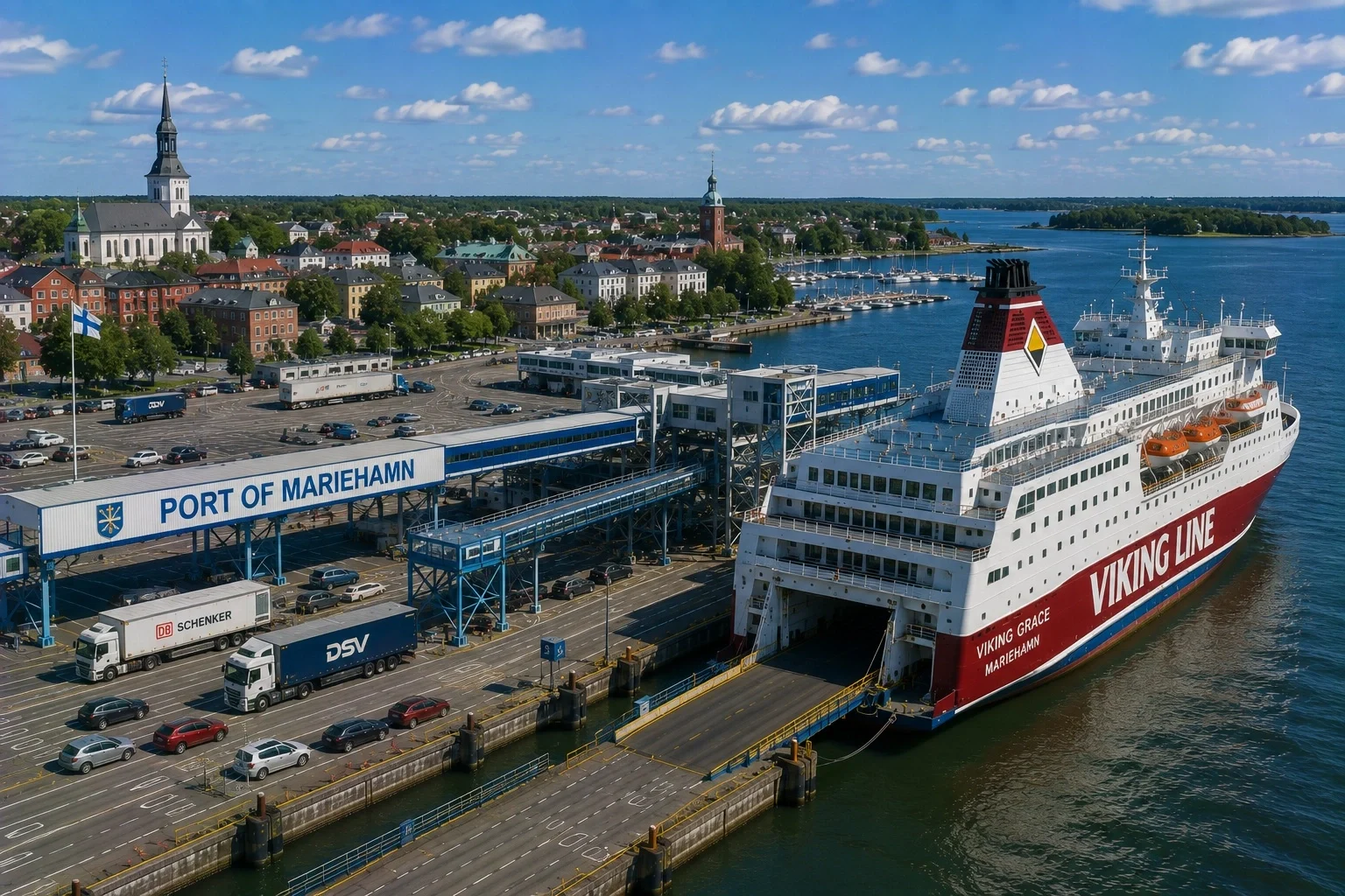 Passenger ferry at Mariehamn ferry terminal in Åland
