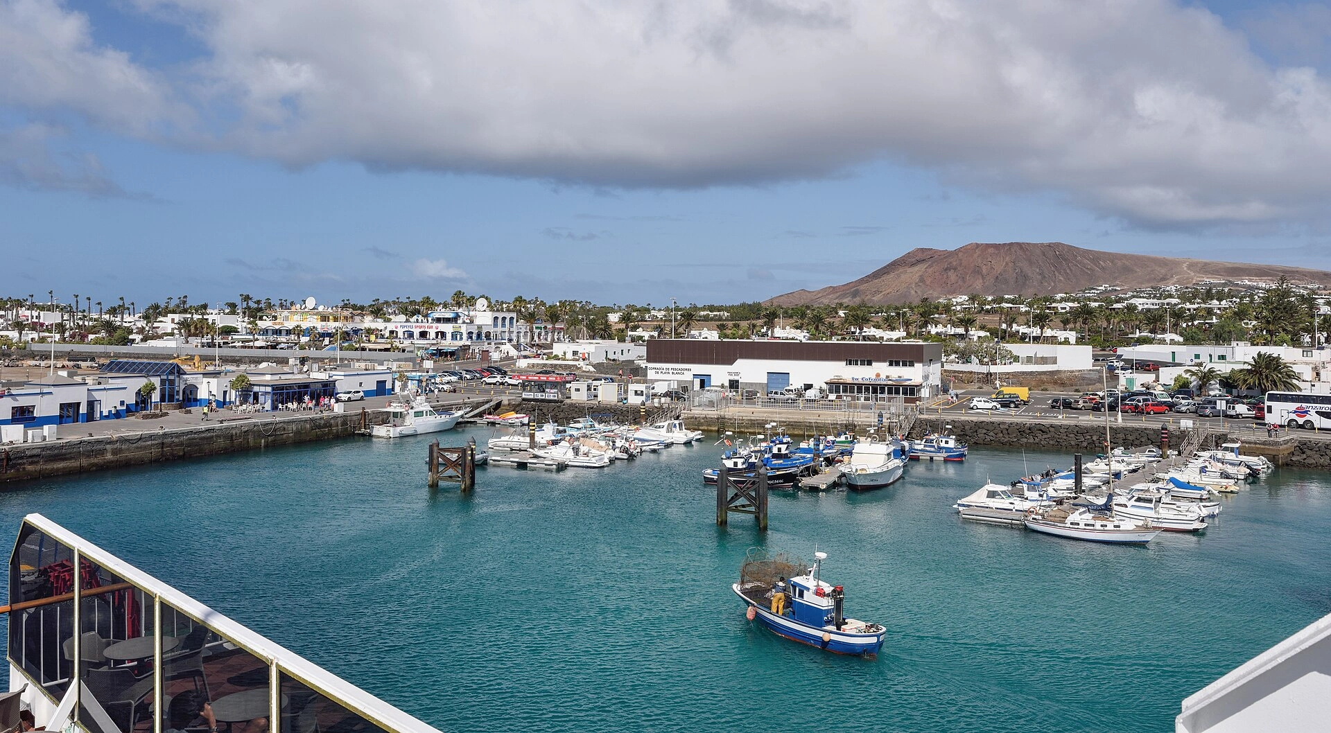 Playa Blanca harbour and ferry area in Lanzarote