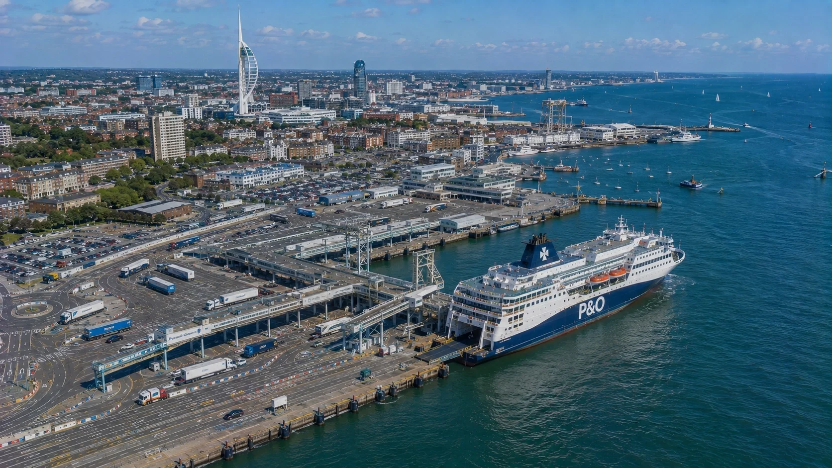 Portsmouth Harbour waterfront and ferry terminals