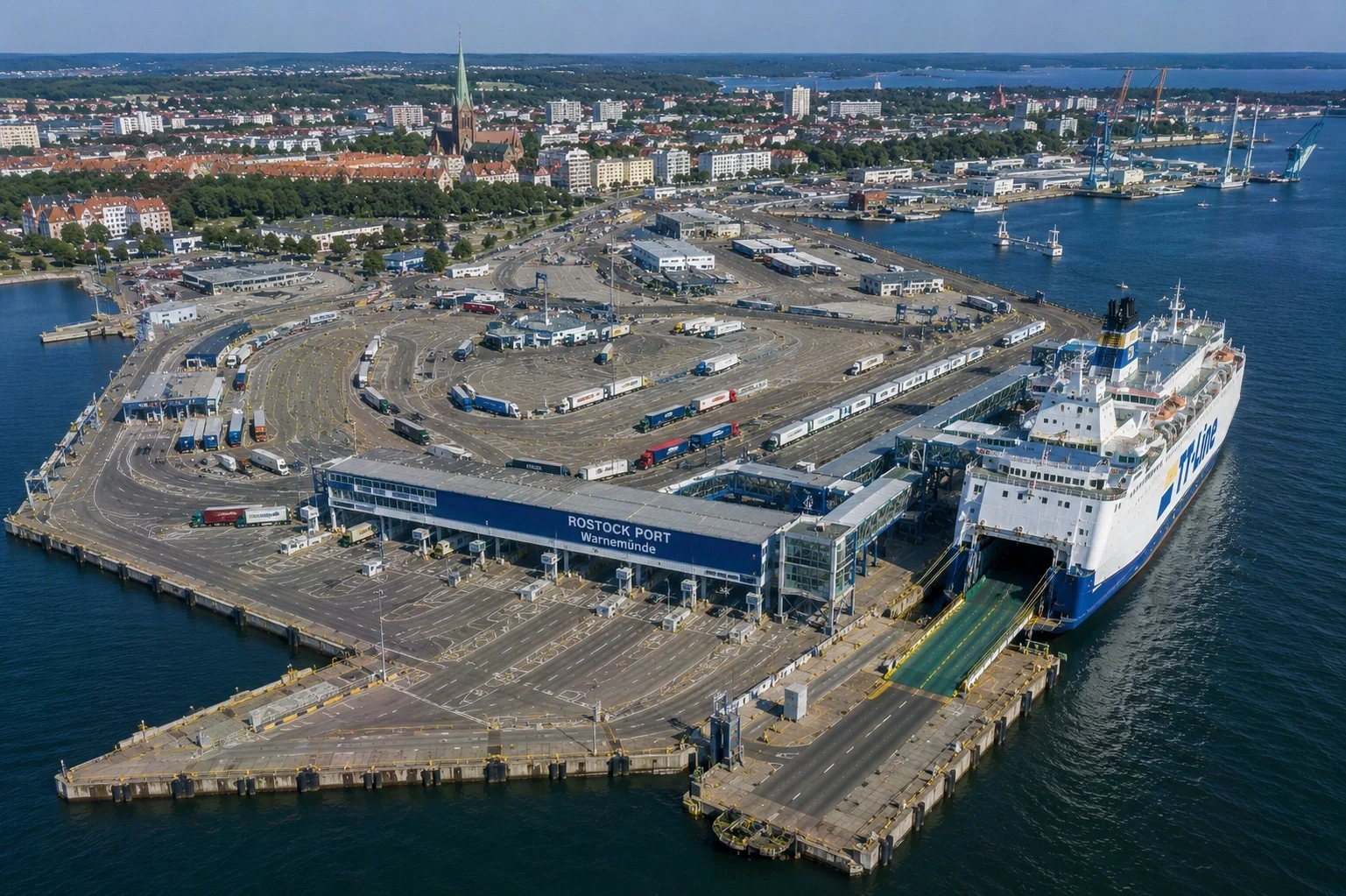 Rostock ferry port in northern Germany