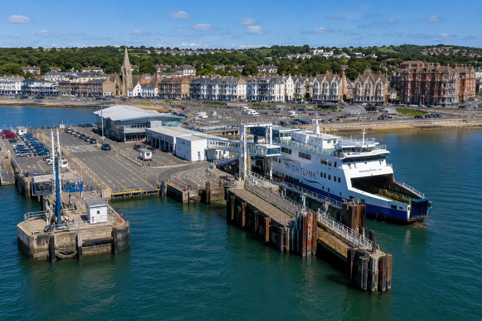 Ryde ferry and hovercraft waterfront area