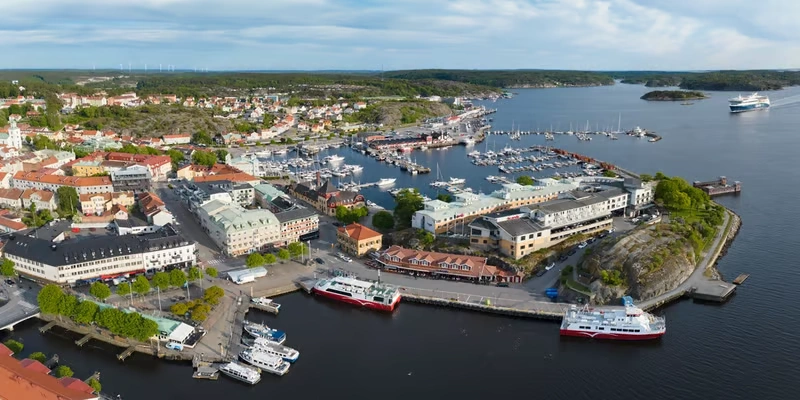 Strömstad harbour and ferry terminal on Sweden’s west coast