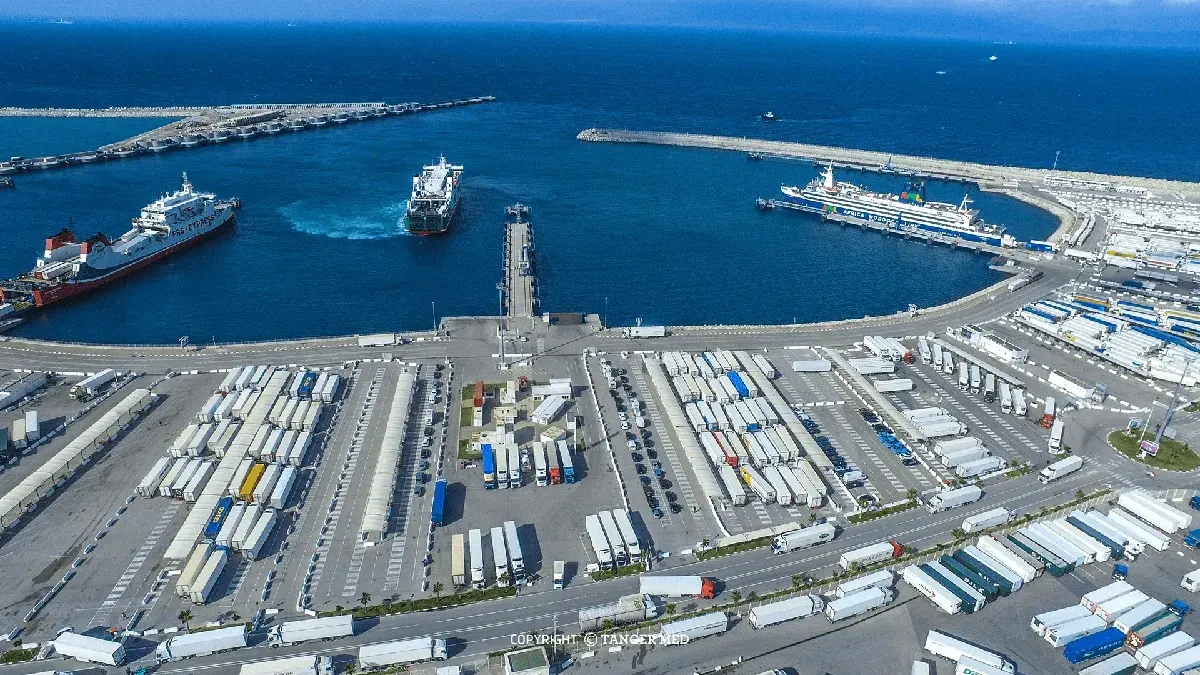 Tangier Med ferry port in Morocco