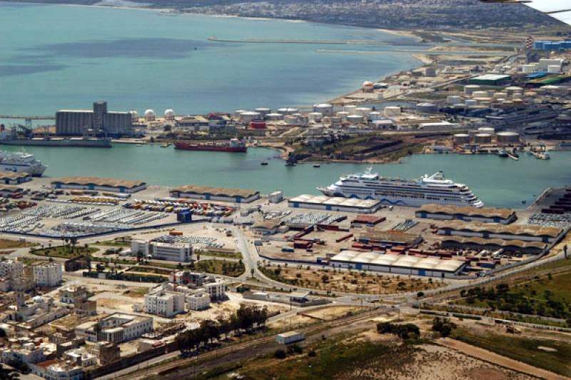 Tunis ferry port and waterfront in Tunisia