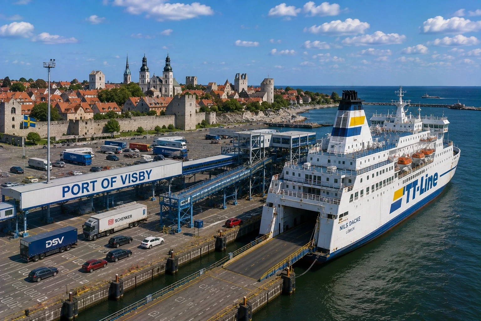 Visby ferry port on Gotland