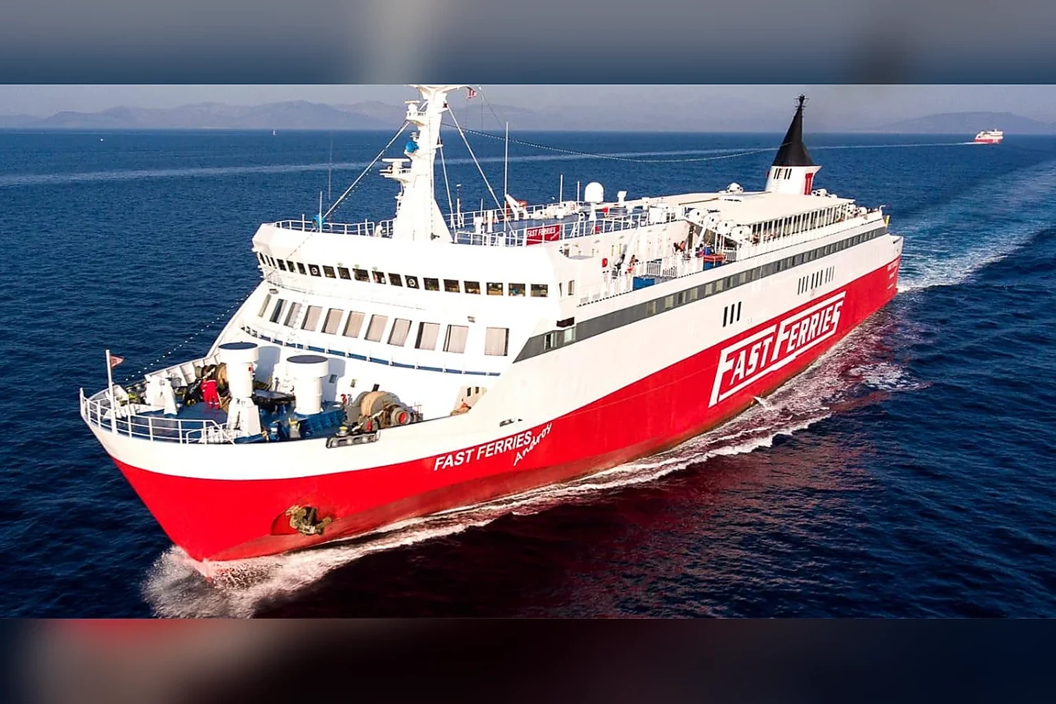 Fast Ferries passenger and vehicle ferry sailing in the Aegean