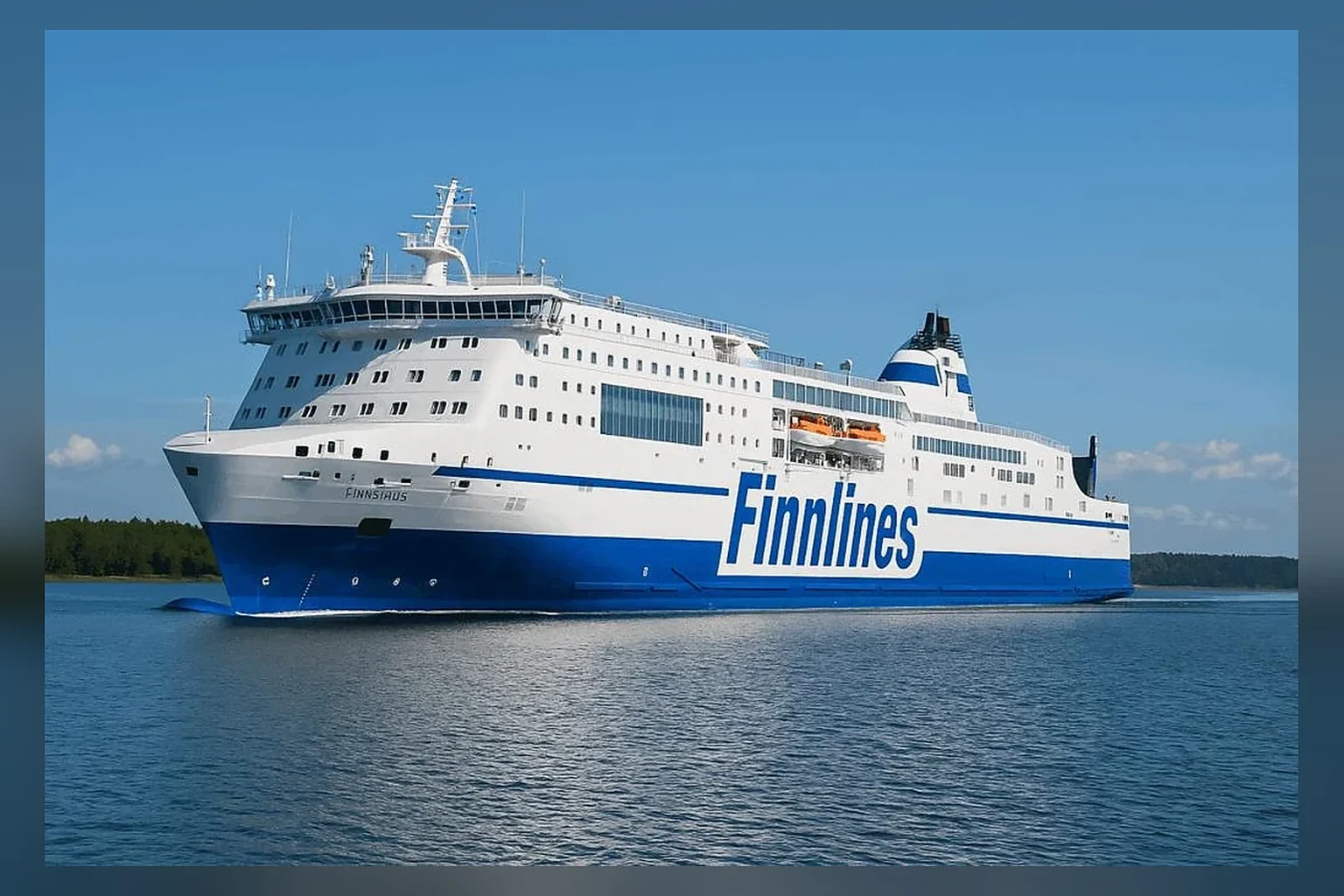 Finnlines passenger and vehicle ferry sailing across the Baltic Sea