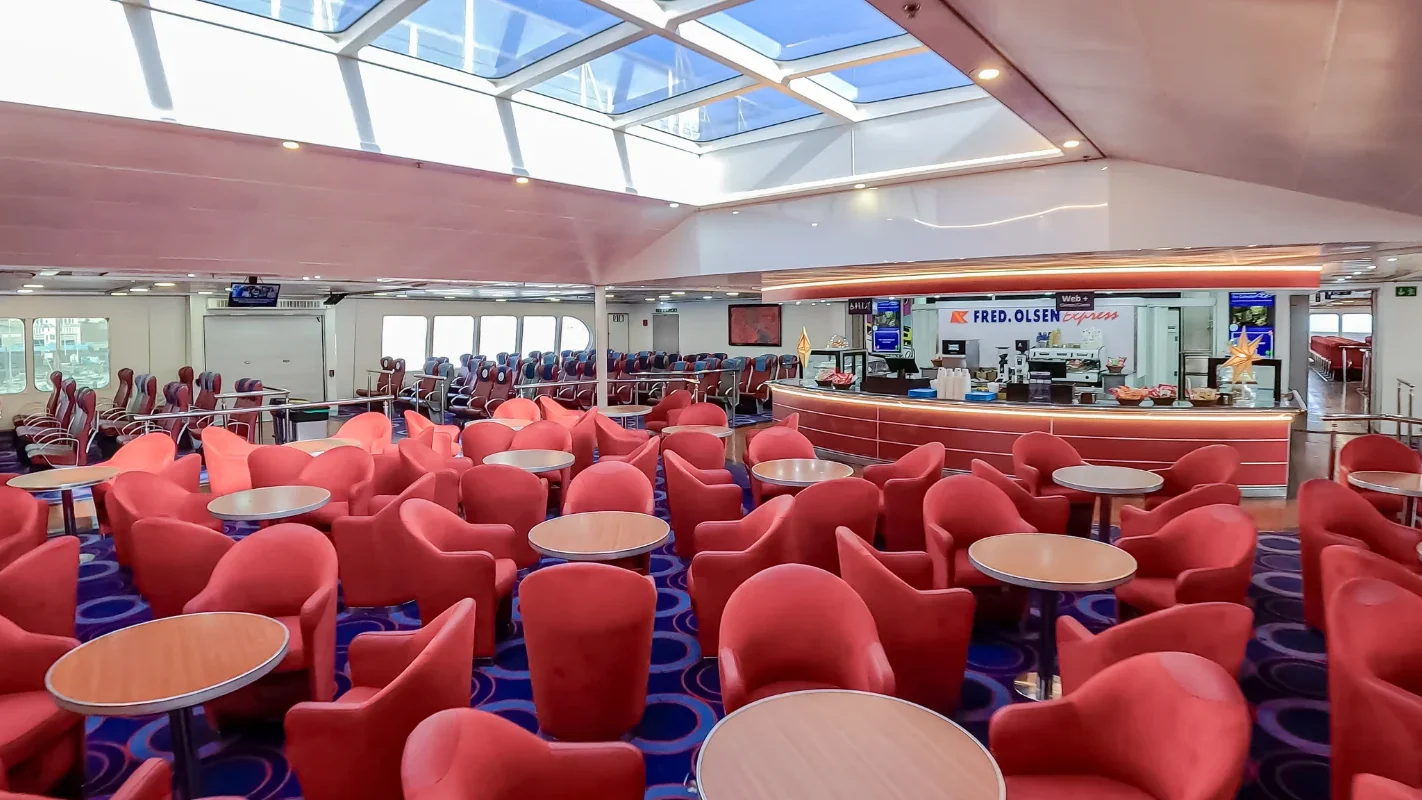 Cafeteria aboard Fred. Olsen Express ferry Barlovento Express
