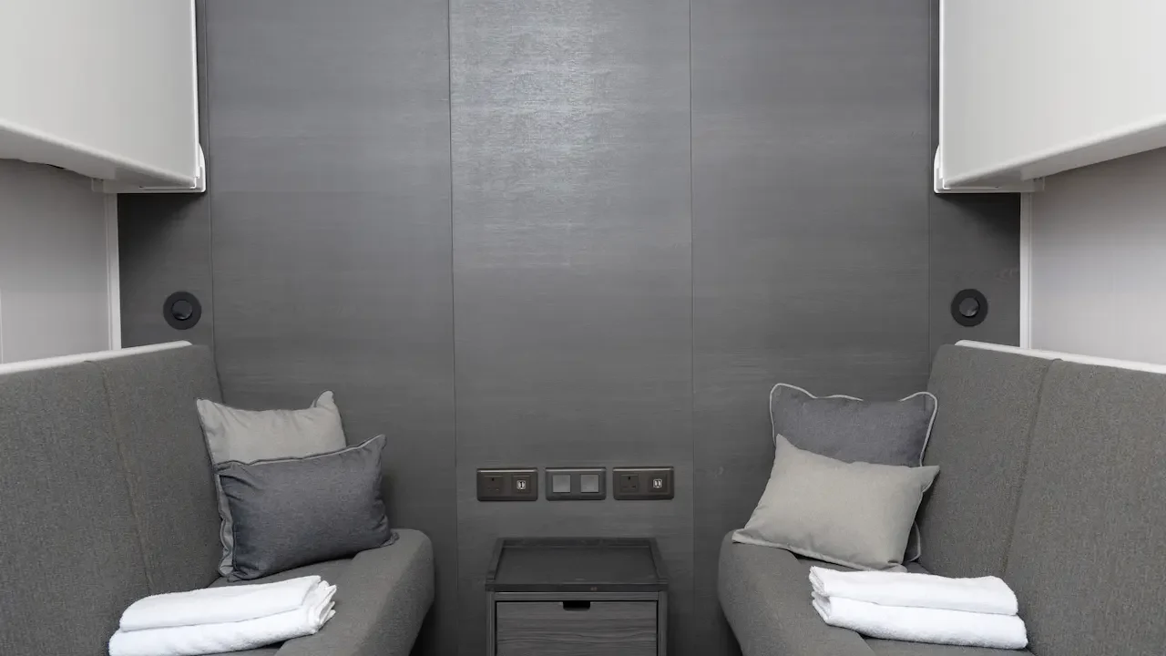 Passenger cabin aboard an Isle of Man Steam Packet Company ferry