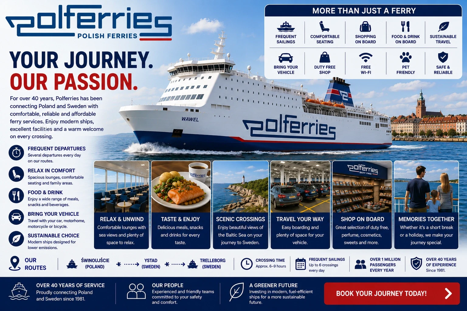 Polferries passenger and vehicle ferry on the Baltic Sea