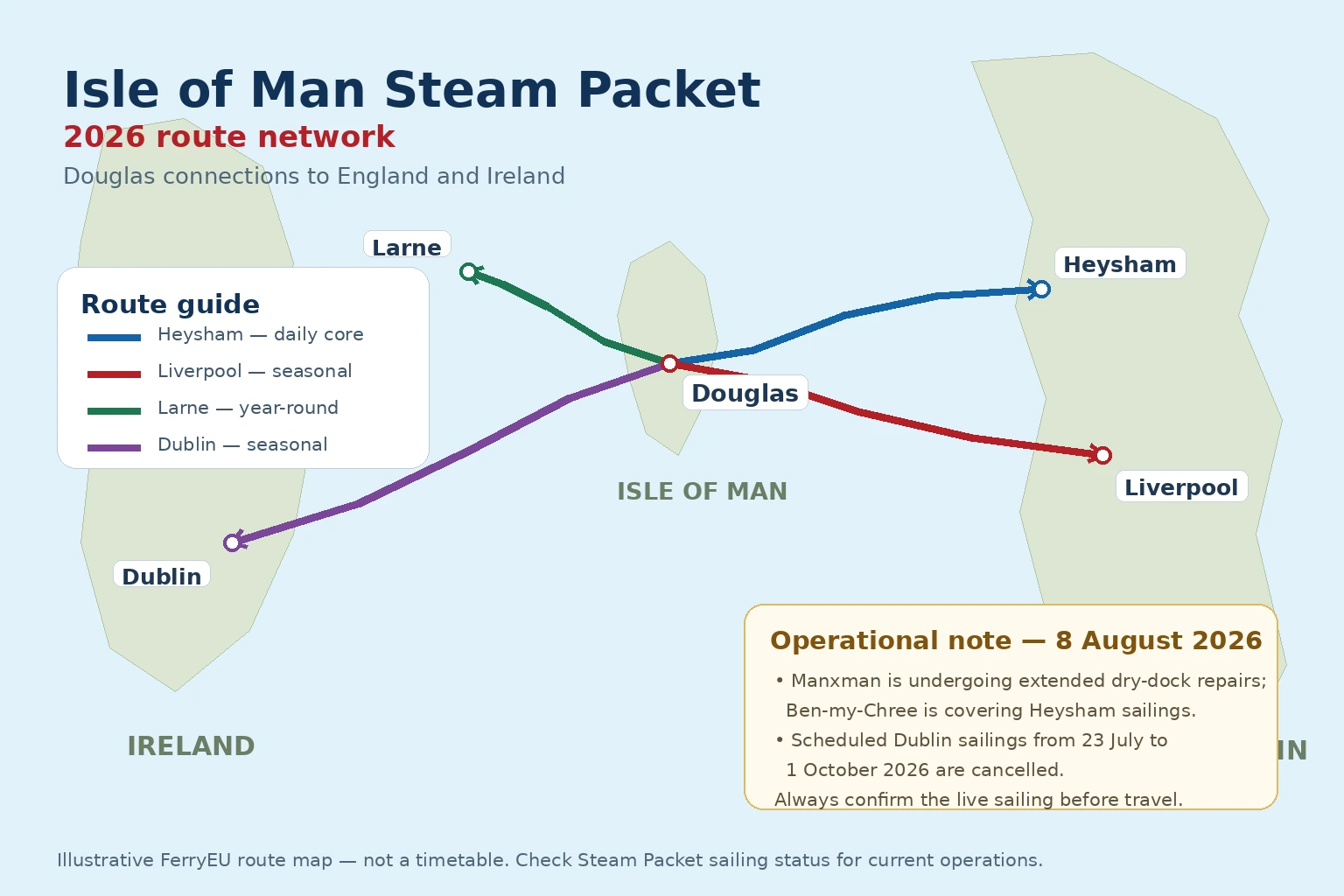 Isle of Man Steam Packet Company route map