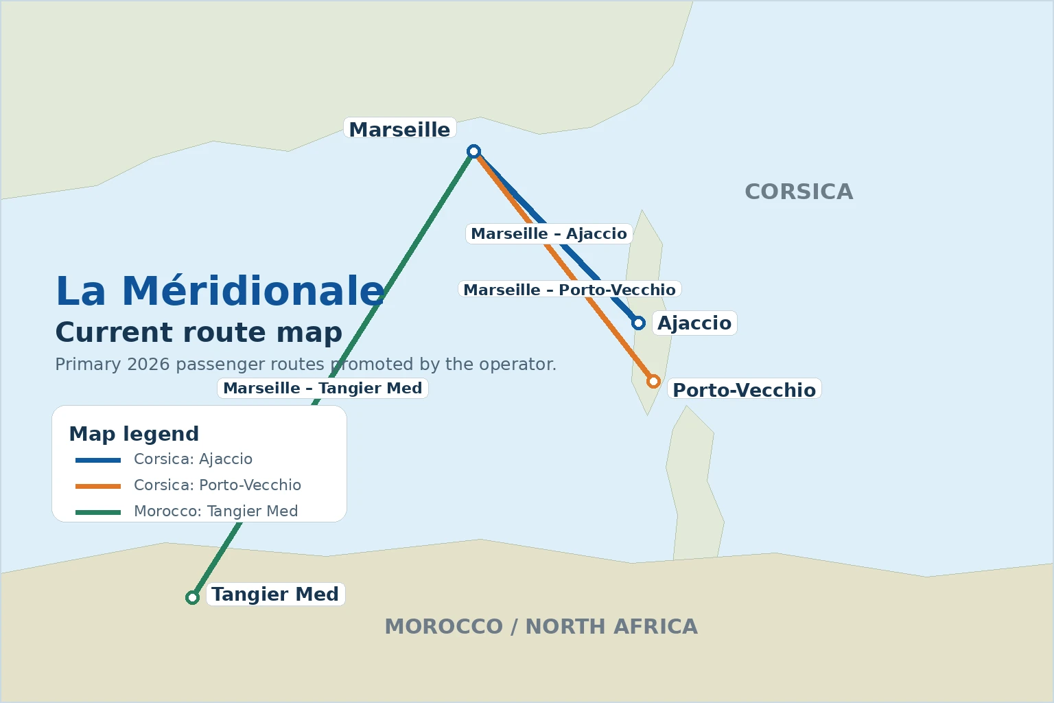La Méridionale route map