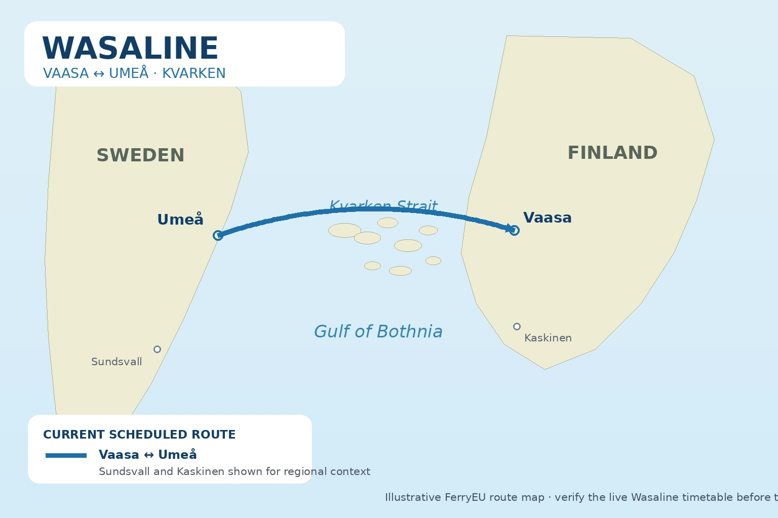 Illustrated Wasaline route map